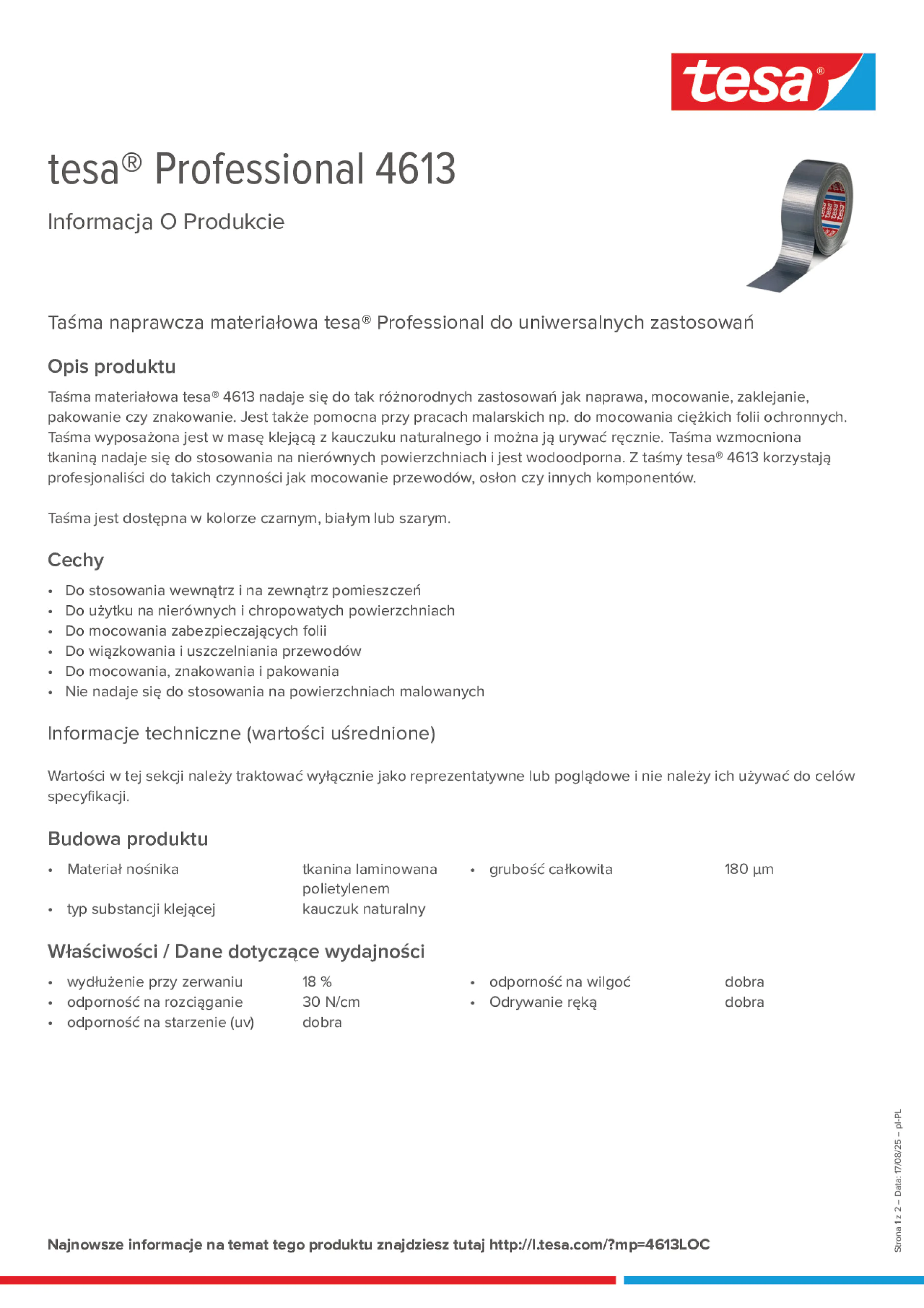 Product information_tesa® Professional 04613_pl-PL