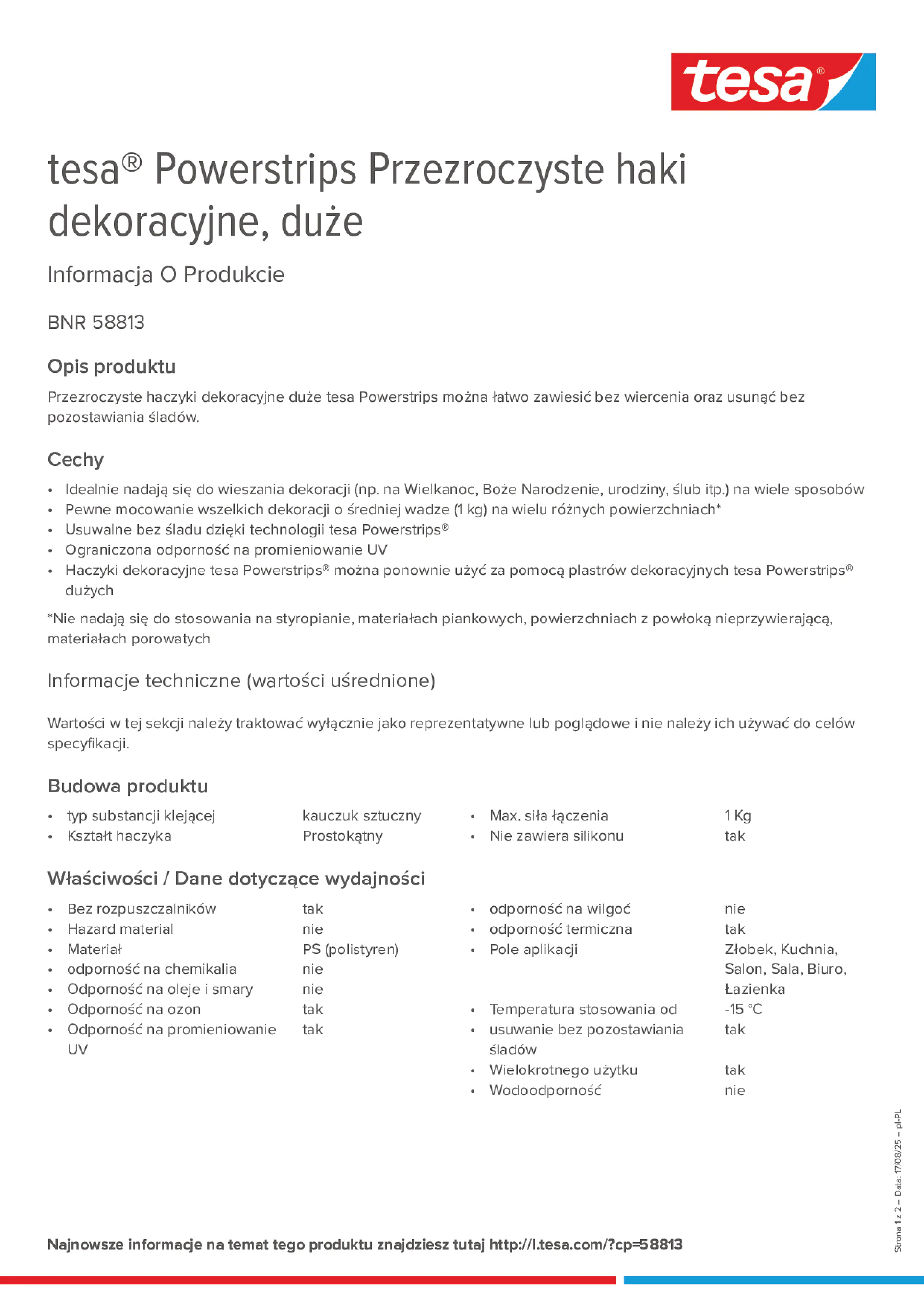 Product information_tesa® Powerstrips 58813_pl-PL