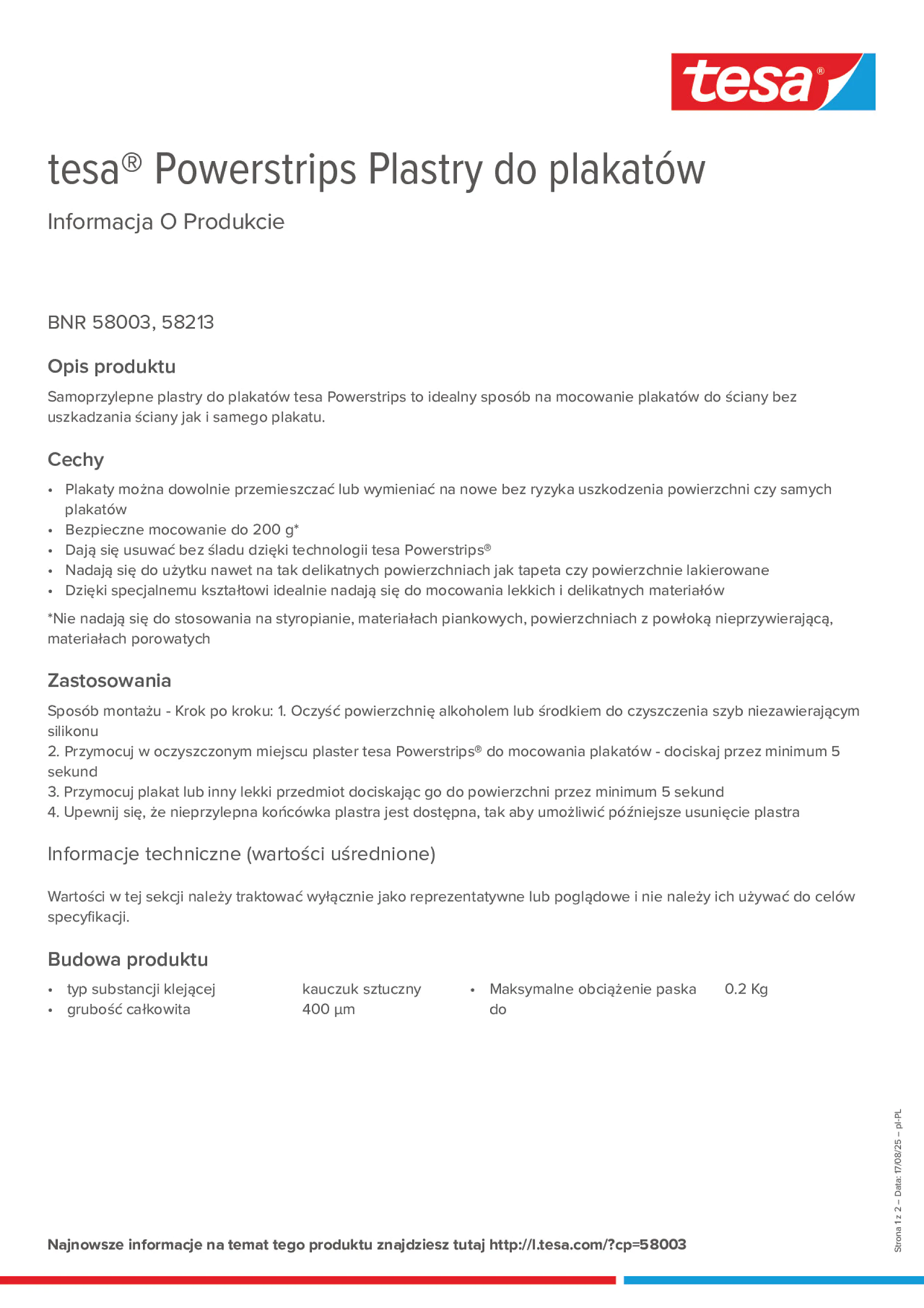 Product information_tesa® Powerstrips 58003_pl-PL