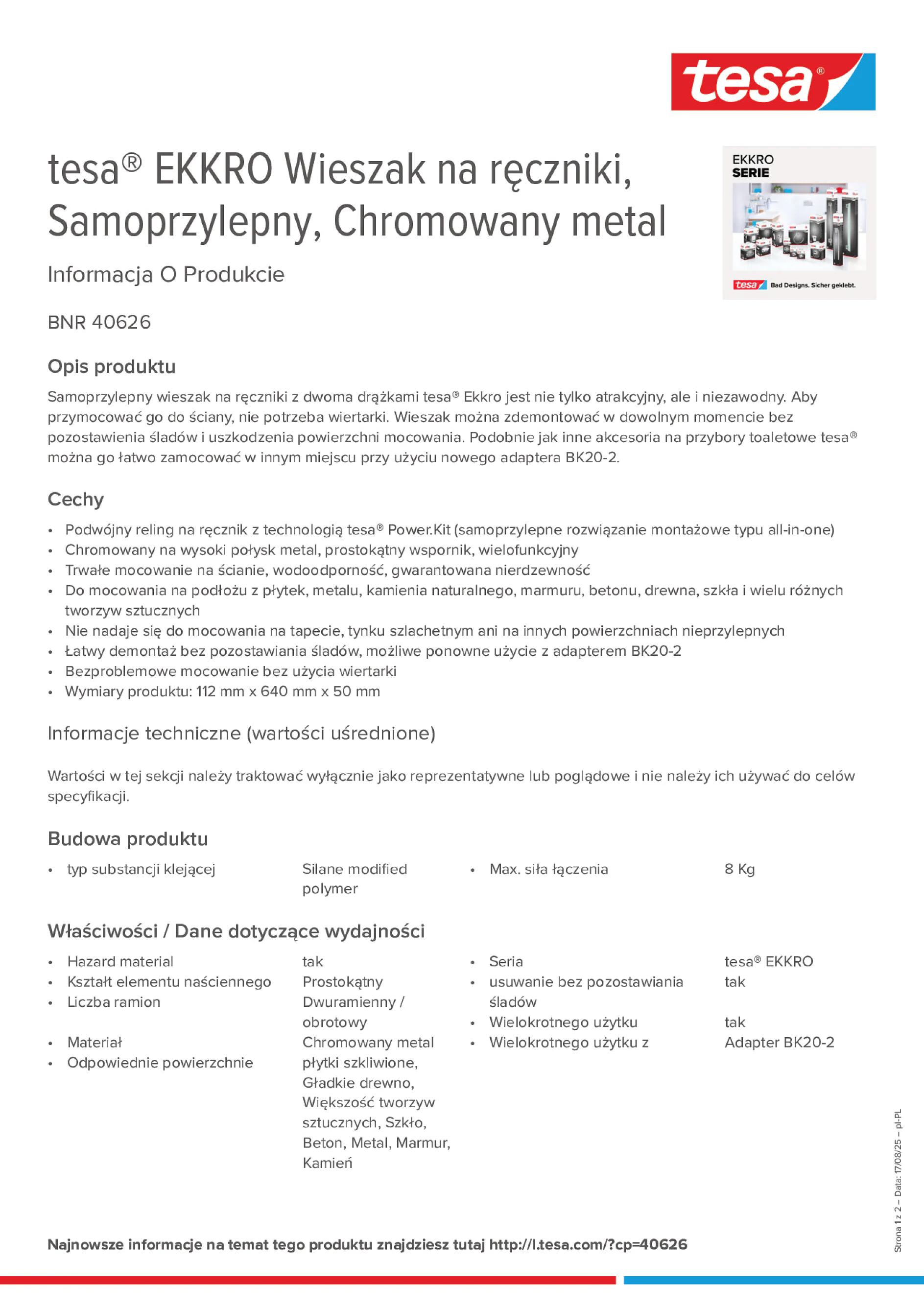Product information_tesa® 40626_pl-PL