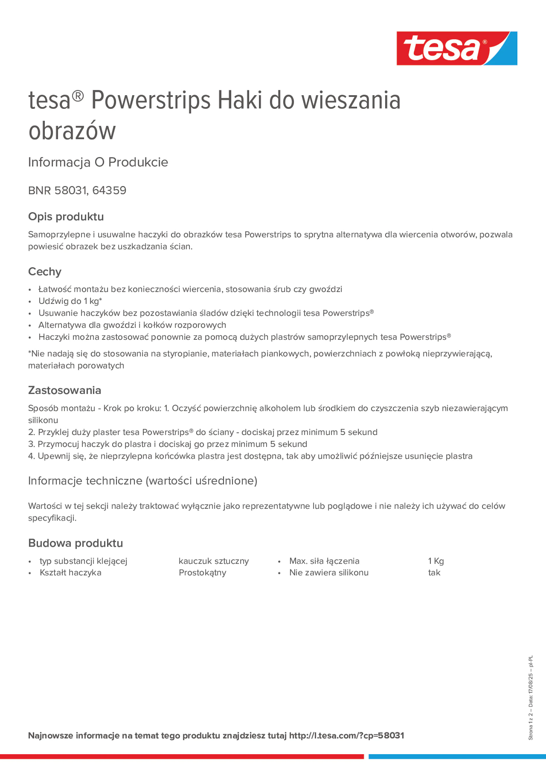 Product information_tesa® Powerstrips 58031_pl-PL