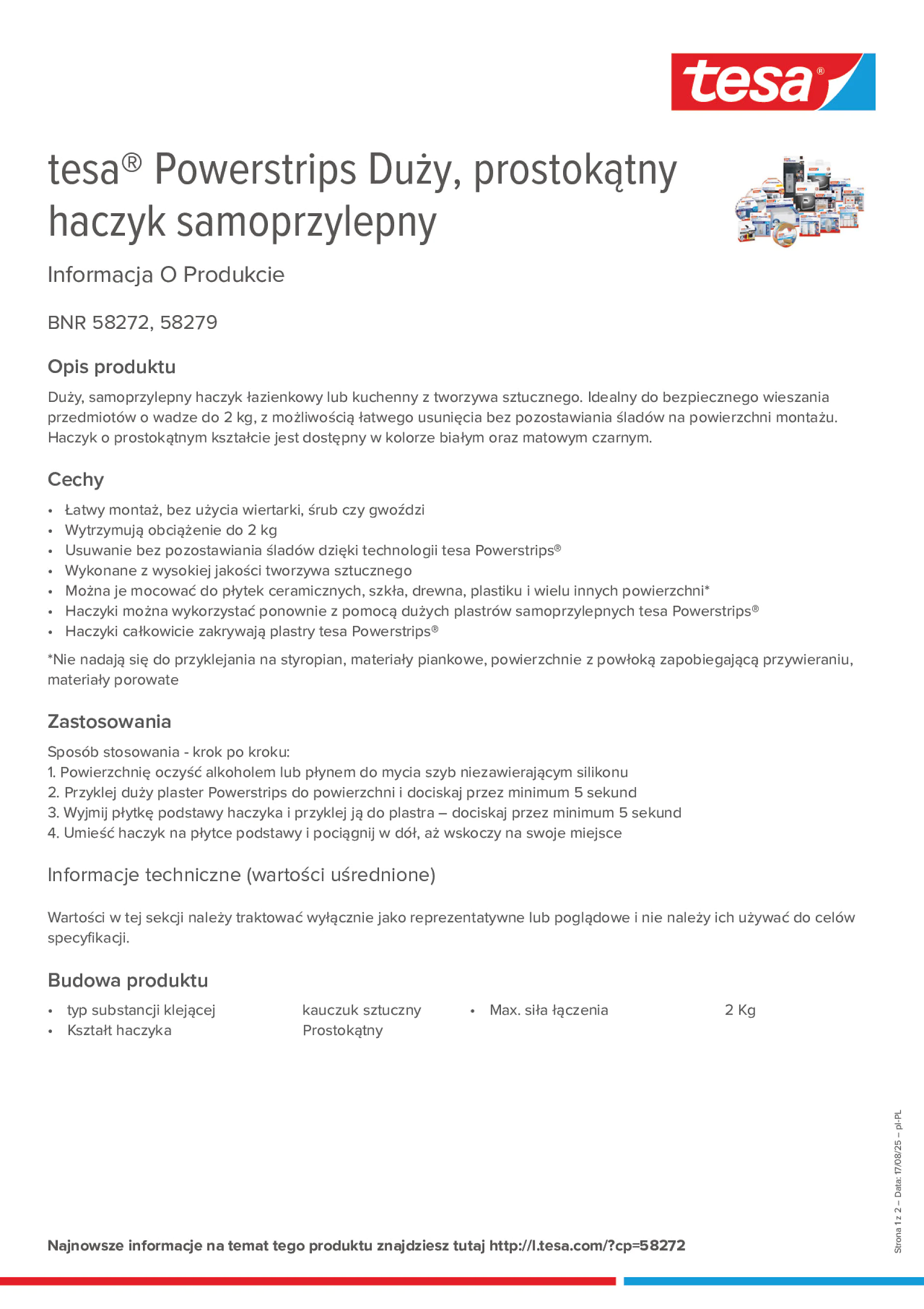 Product information_tesa® Powerstrips 58272_pl-PL