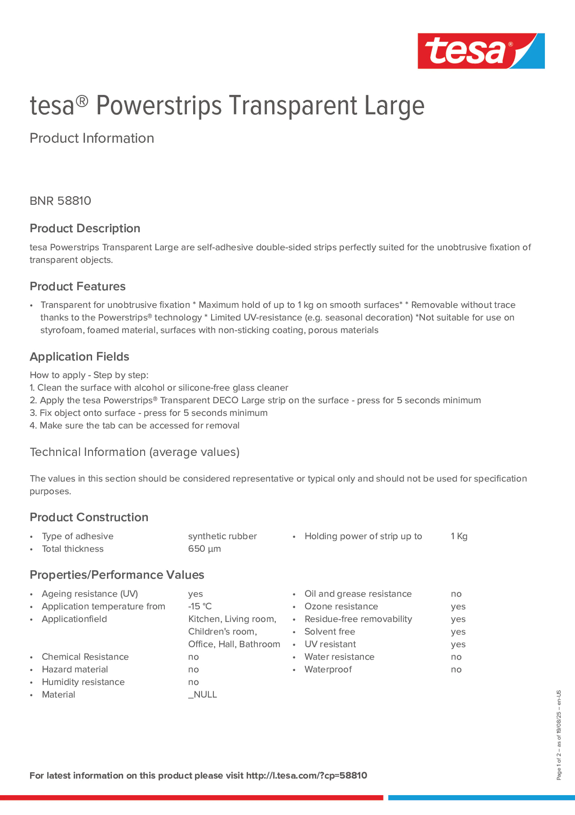 Product information_tesa® Powerstrips 58810_en