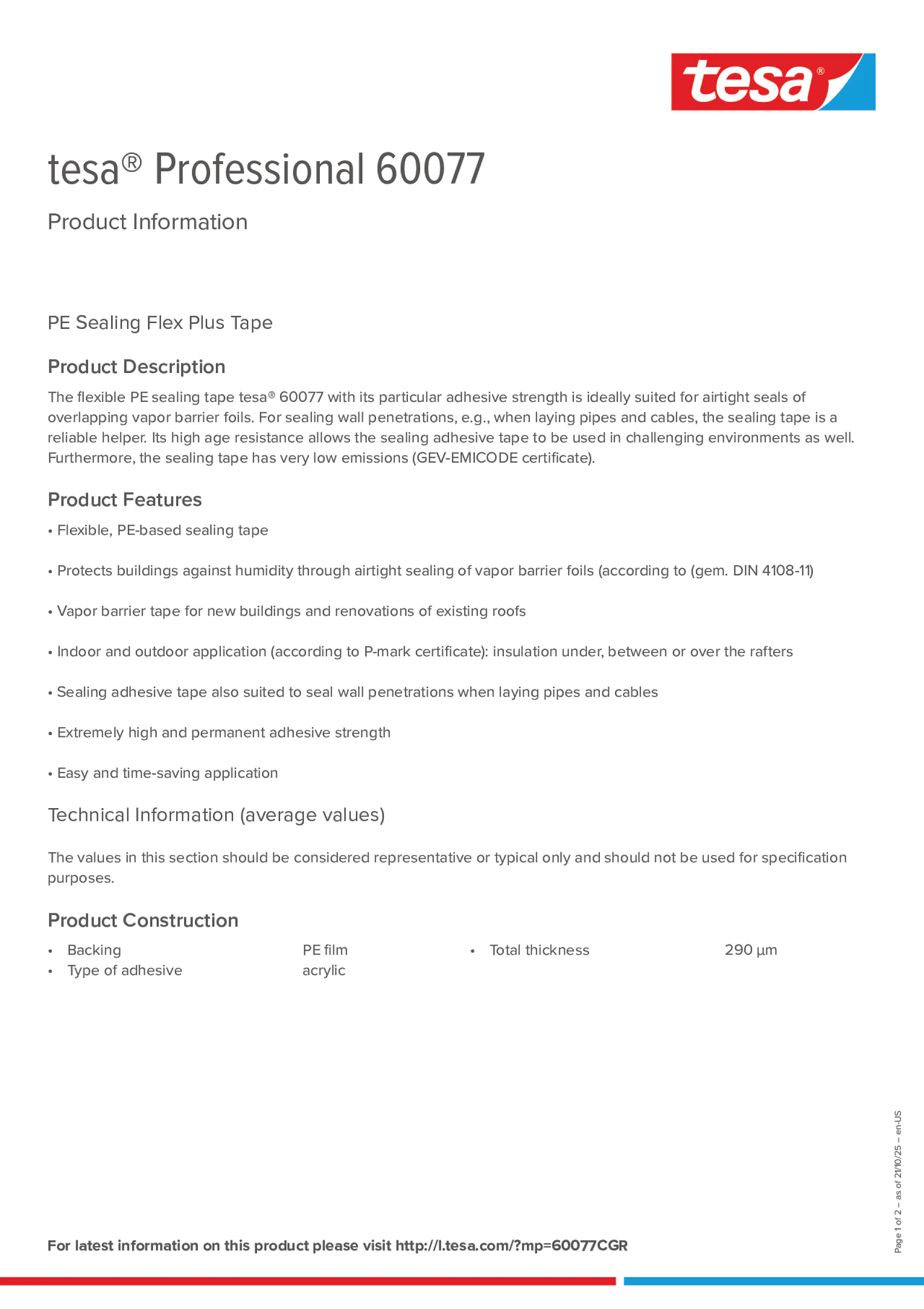 Product information_tesa® Professional 60077_en