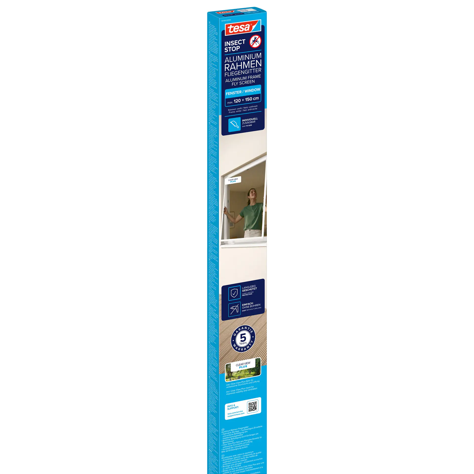 tesa adhesive wall mounting strip package for damage-free hanging, shown in a retail setting with product details and usage images (This text has been generated by AI)