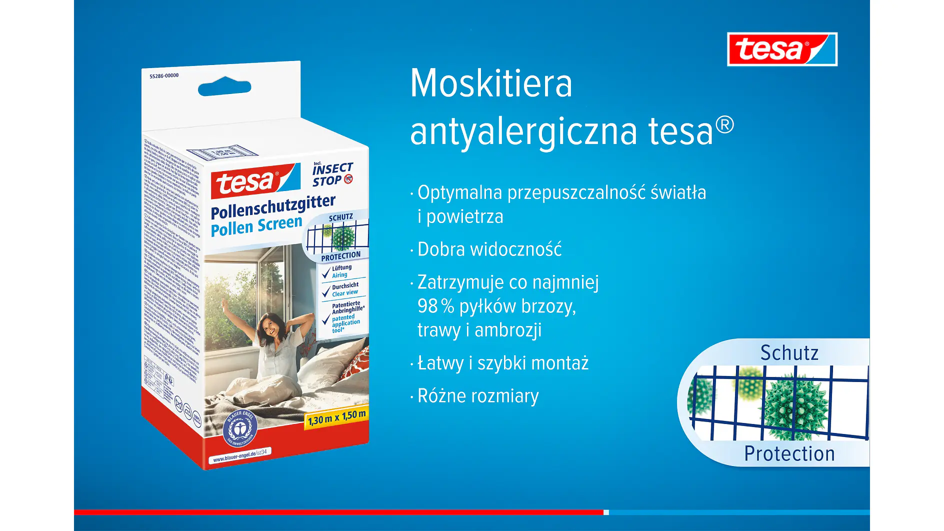 moskitiera antyalergiczna tesa Insect Stop – opakowanie produktu (This text has been generated by AI)