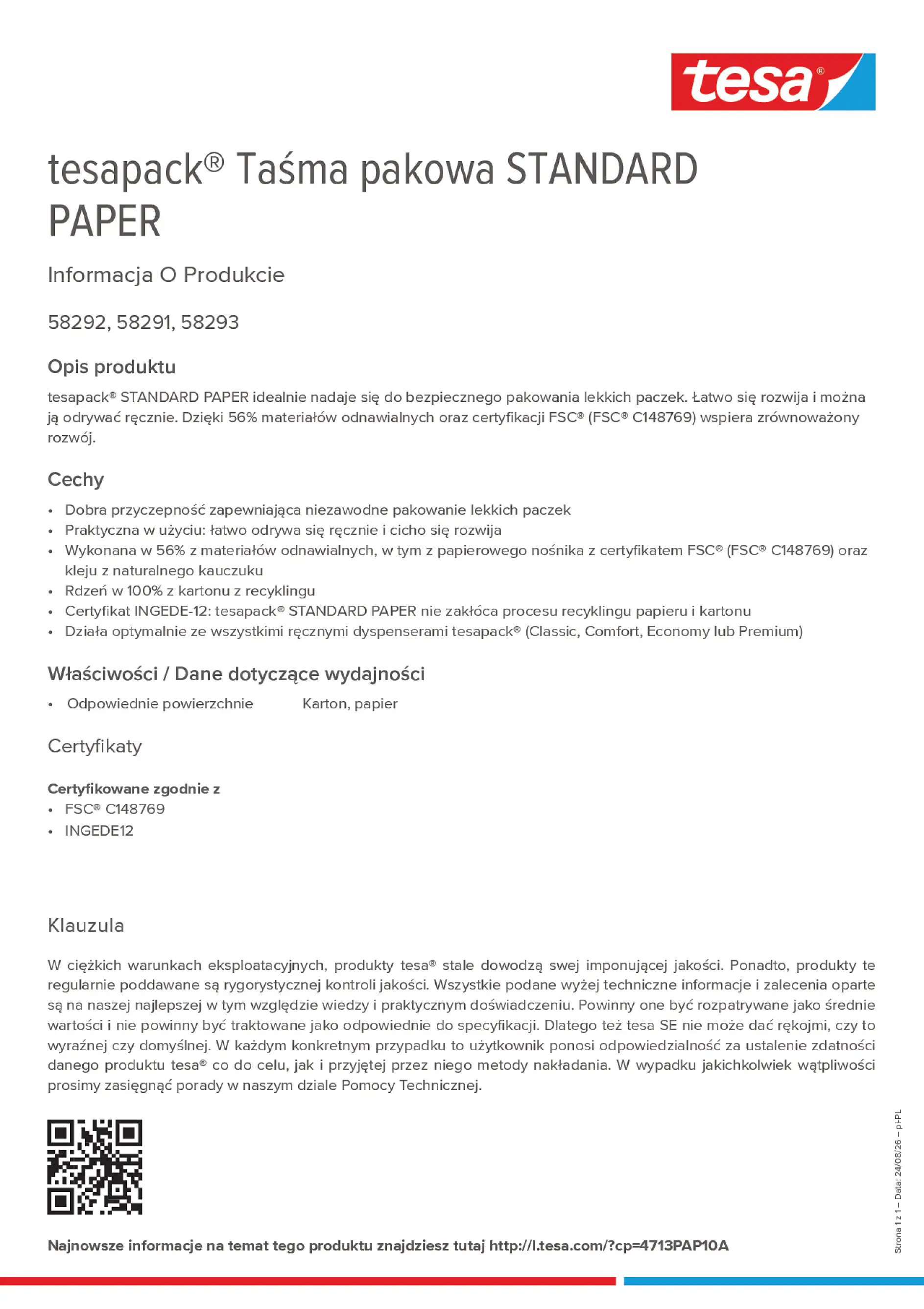 Product information_tesapack® 4713PAP10A_pl-PL