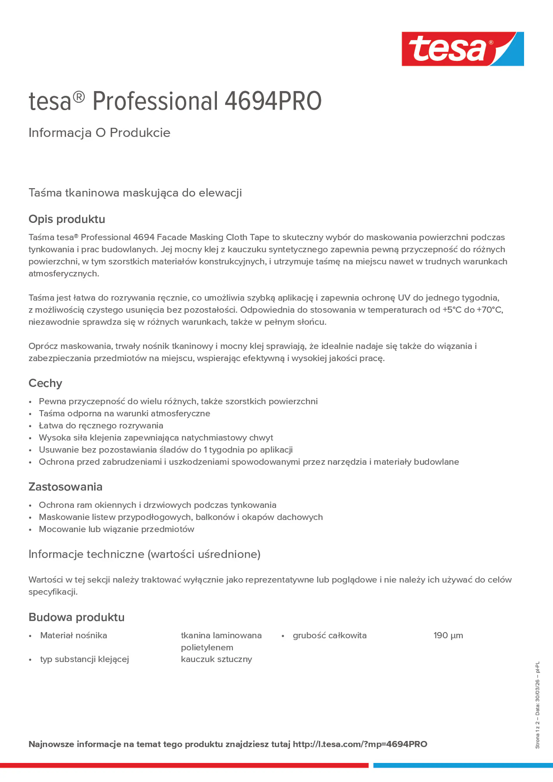 Product information_tesa® Professional 4694PRO_pl-PL
