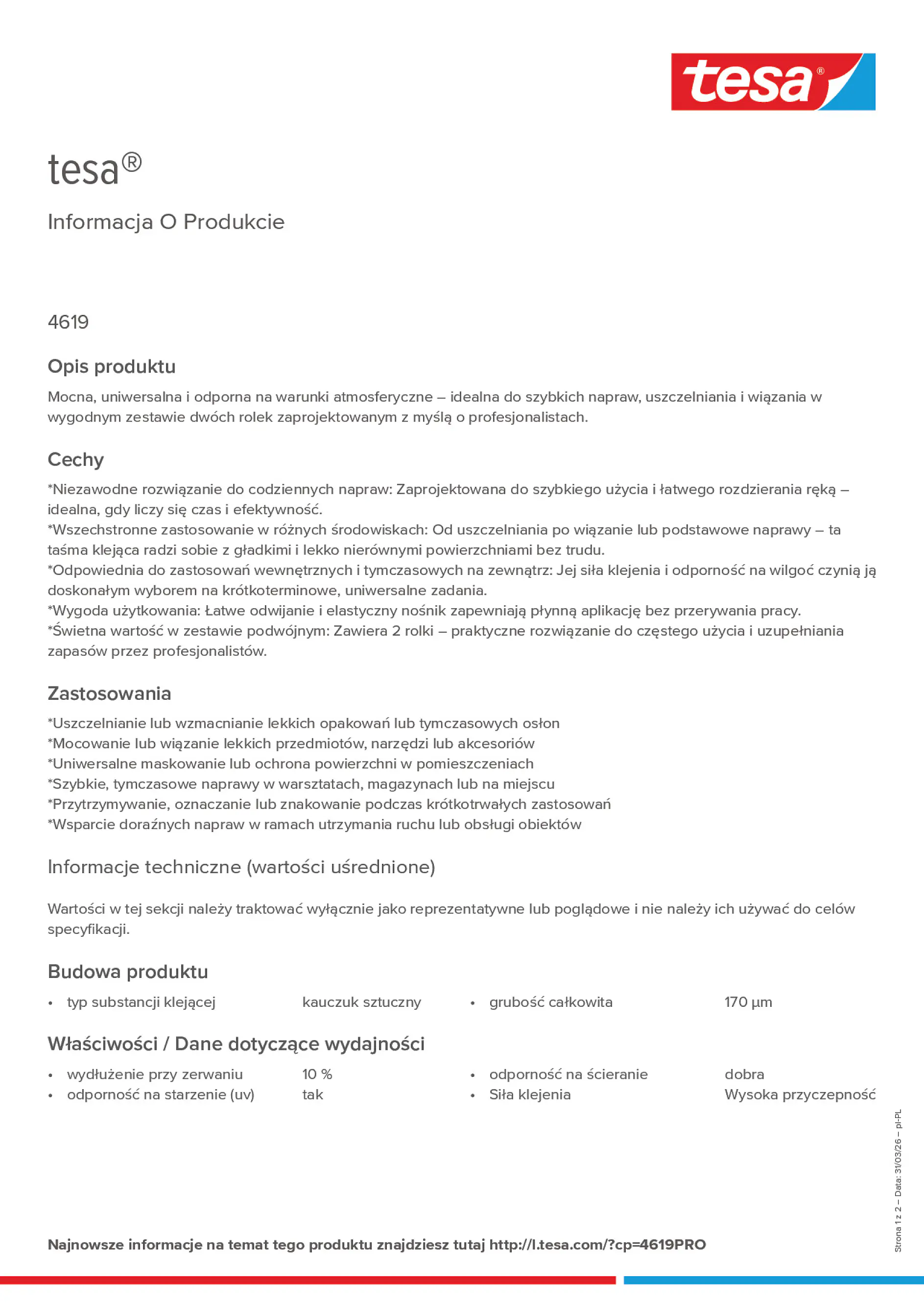 Product information_tesa® 4619PRO_pl-PL