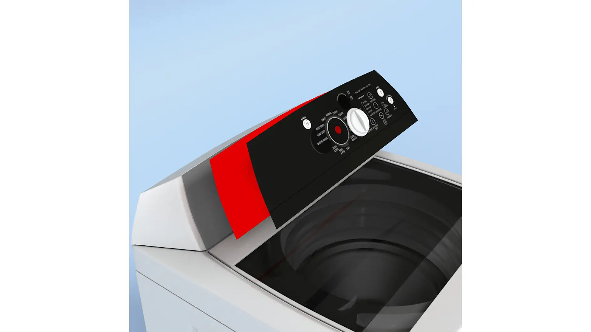 Os interruptores de membrana são montados em máquinas de lavar com fita adesiva