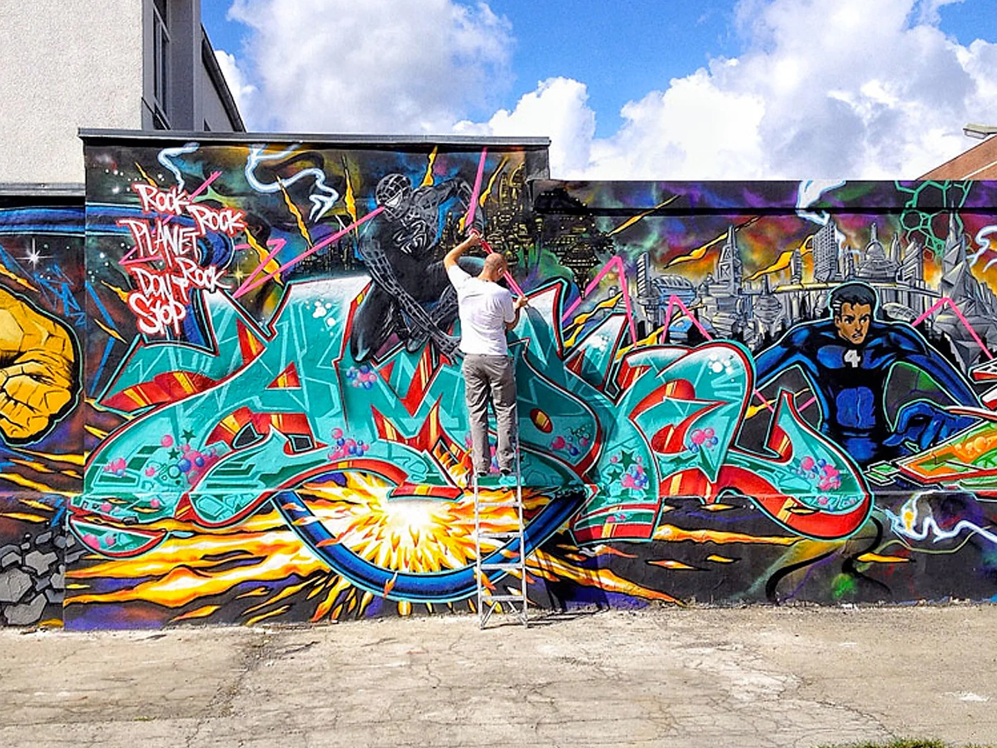 Graffiti meets tape art