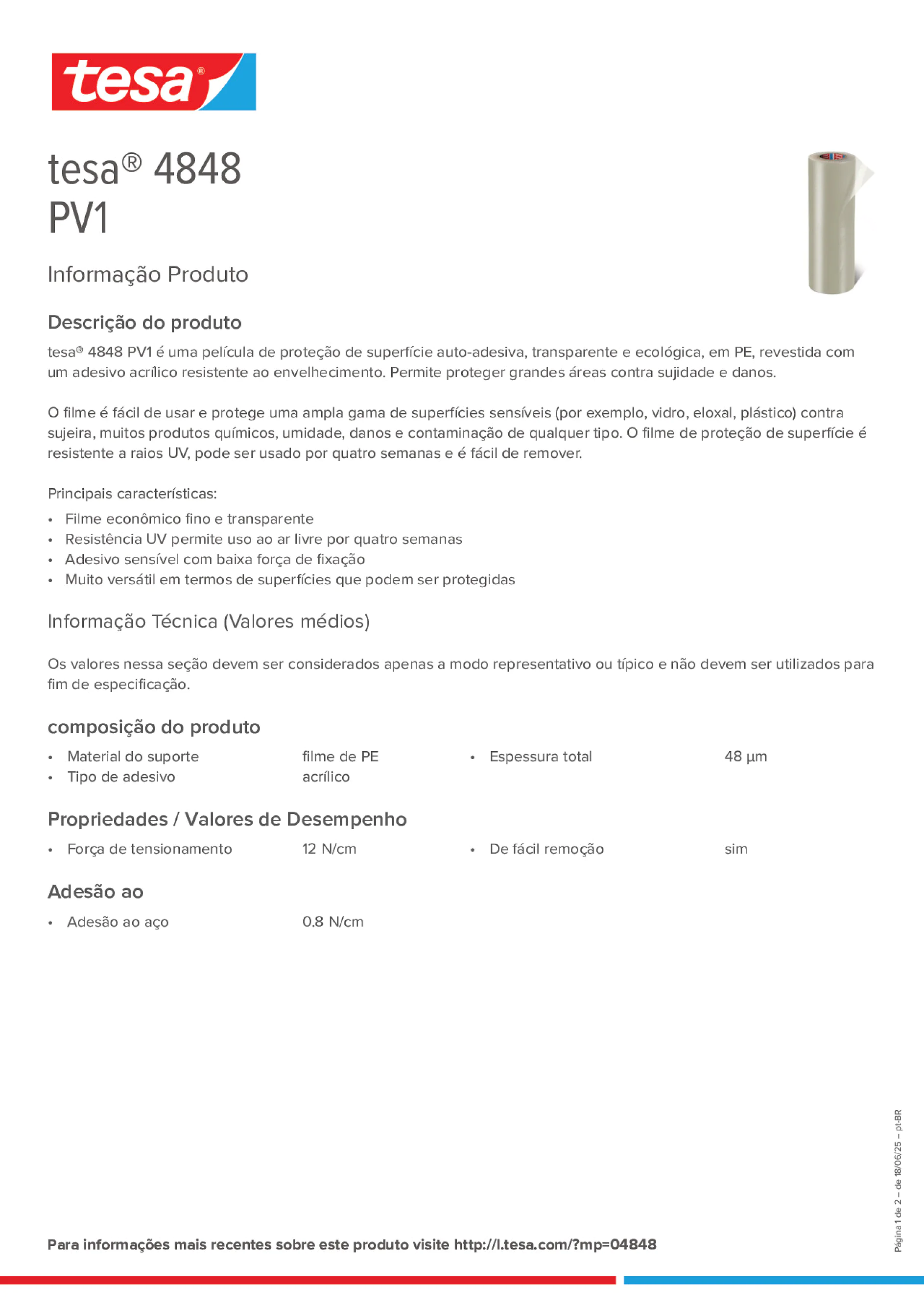 Product information_tesa® 4848_pt-BR