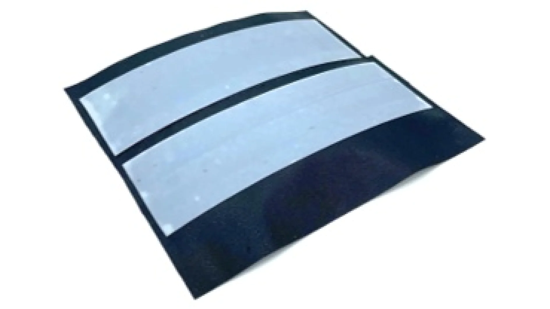 Uma bolsa de gel refrescante retangular e flexível com duas seções, com um centro azul-acinzentado e borda preta. A bolsa é levemente dobrada, demonstrando sua flexibilidade. Todas as bordas são seladas com segurança com fita tesa para maior durabilidade e garantia de qualidade. (This text has been generated by AI)