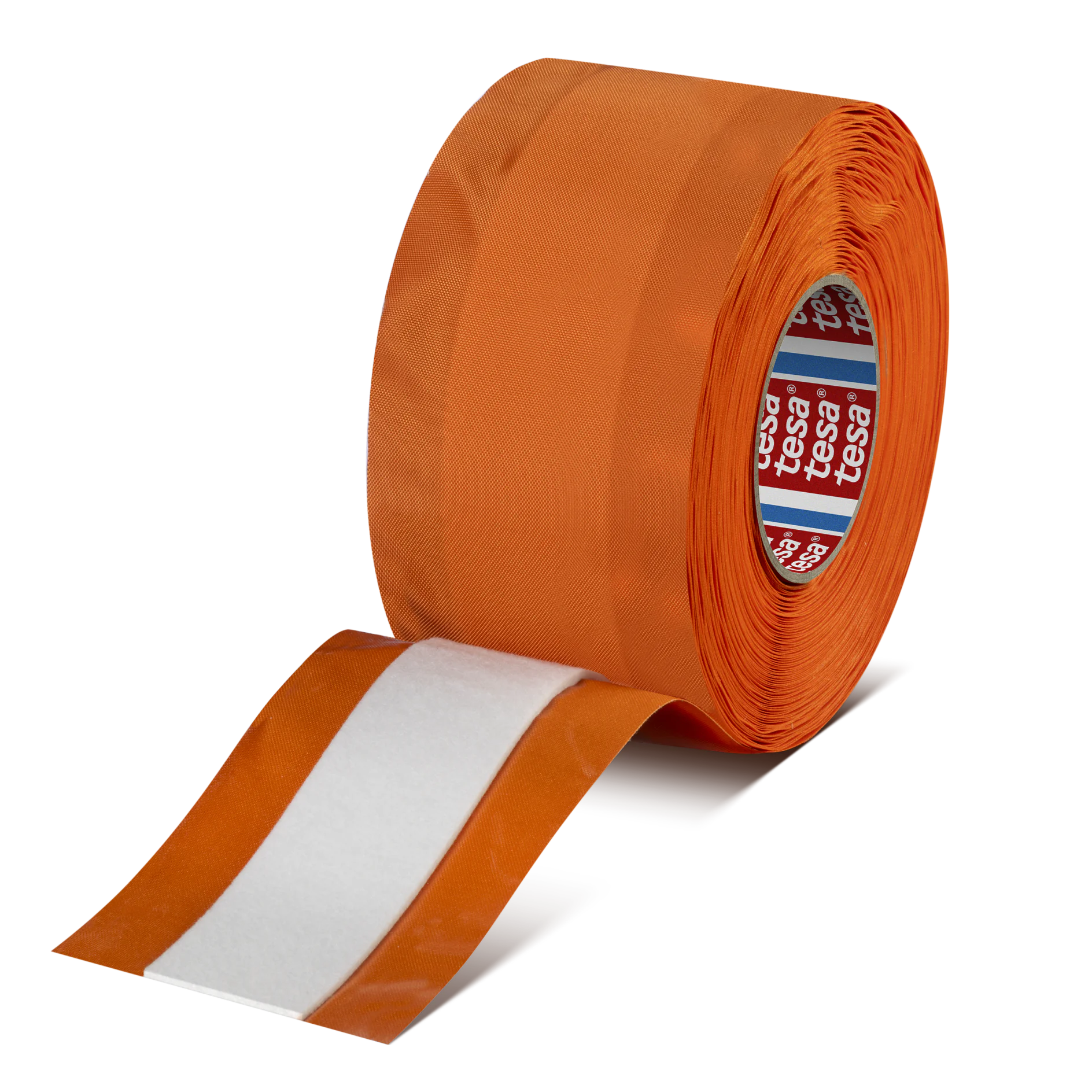 63000 crash protection Um rolo de fita tesa preta com uma tira branca parcialmente estendida. O carretel interno é etiquetado com o nome da marca tesa em vermelho e branco. A fita tesa é mostrada contra um fundo simples e claro. (This text has been generated by AI)