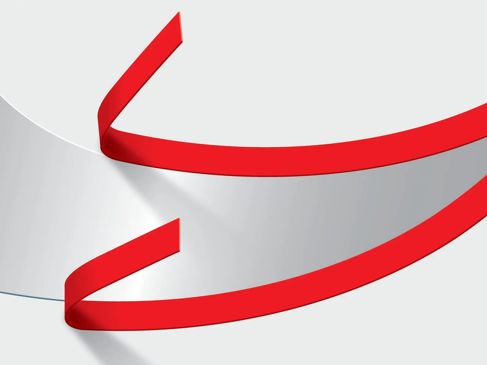 white adhesive tape strip with red backing partially peeled off against a light blue background (This text has been generated by AI)
