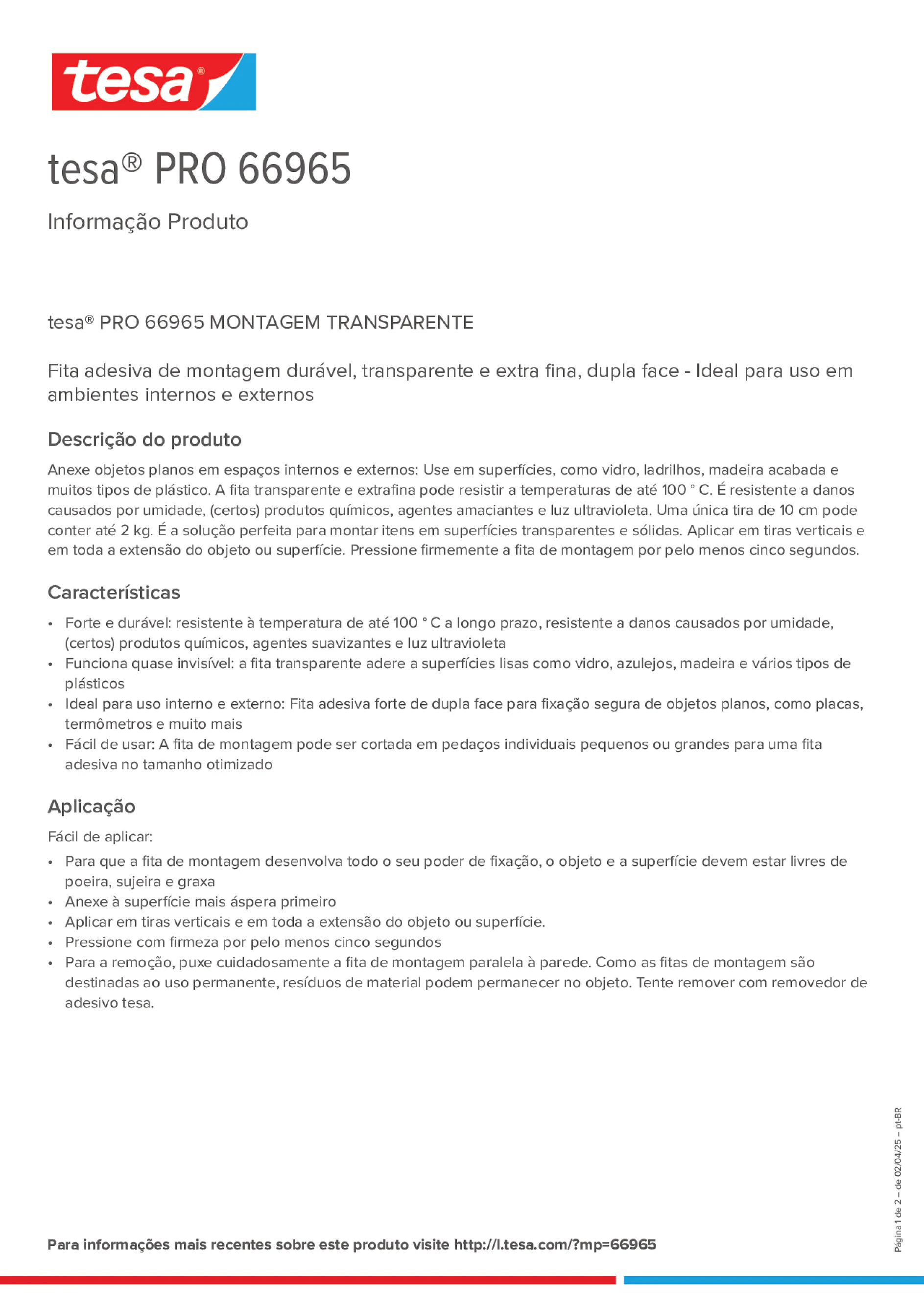 Product information_tesa® PRO 66965_pt-BR