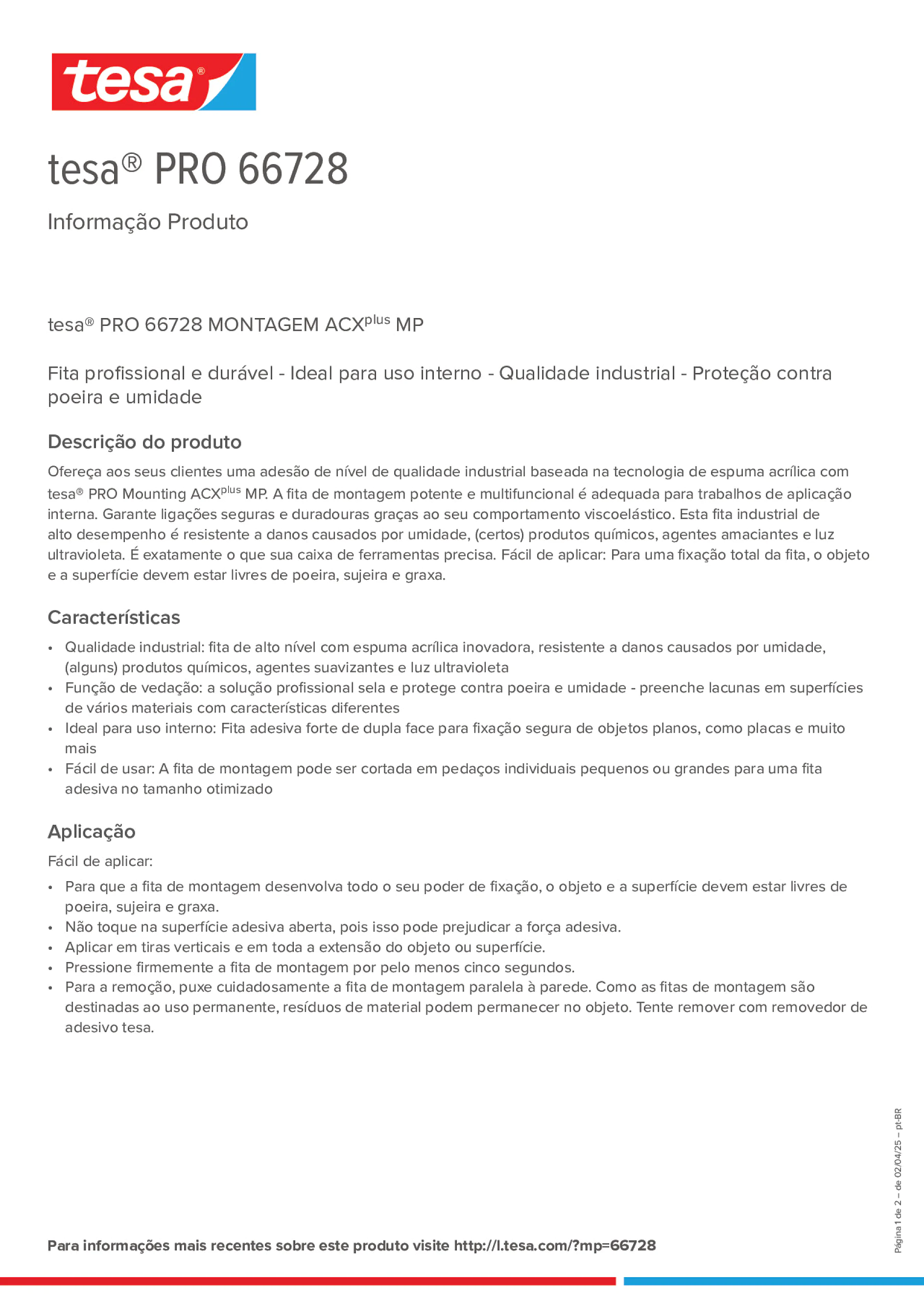 Product information_tesa® PRO 66728_pt-BR