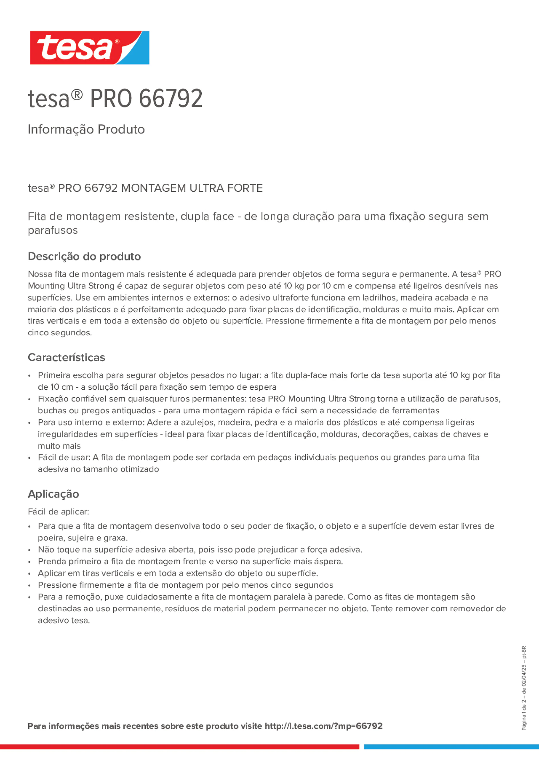 Product information_tesa® PRO 66792_pt-BR