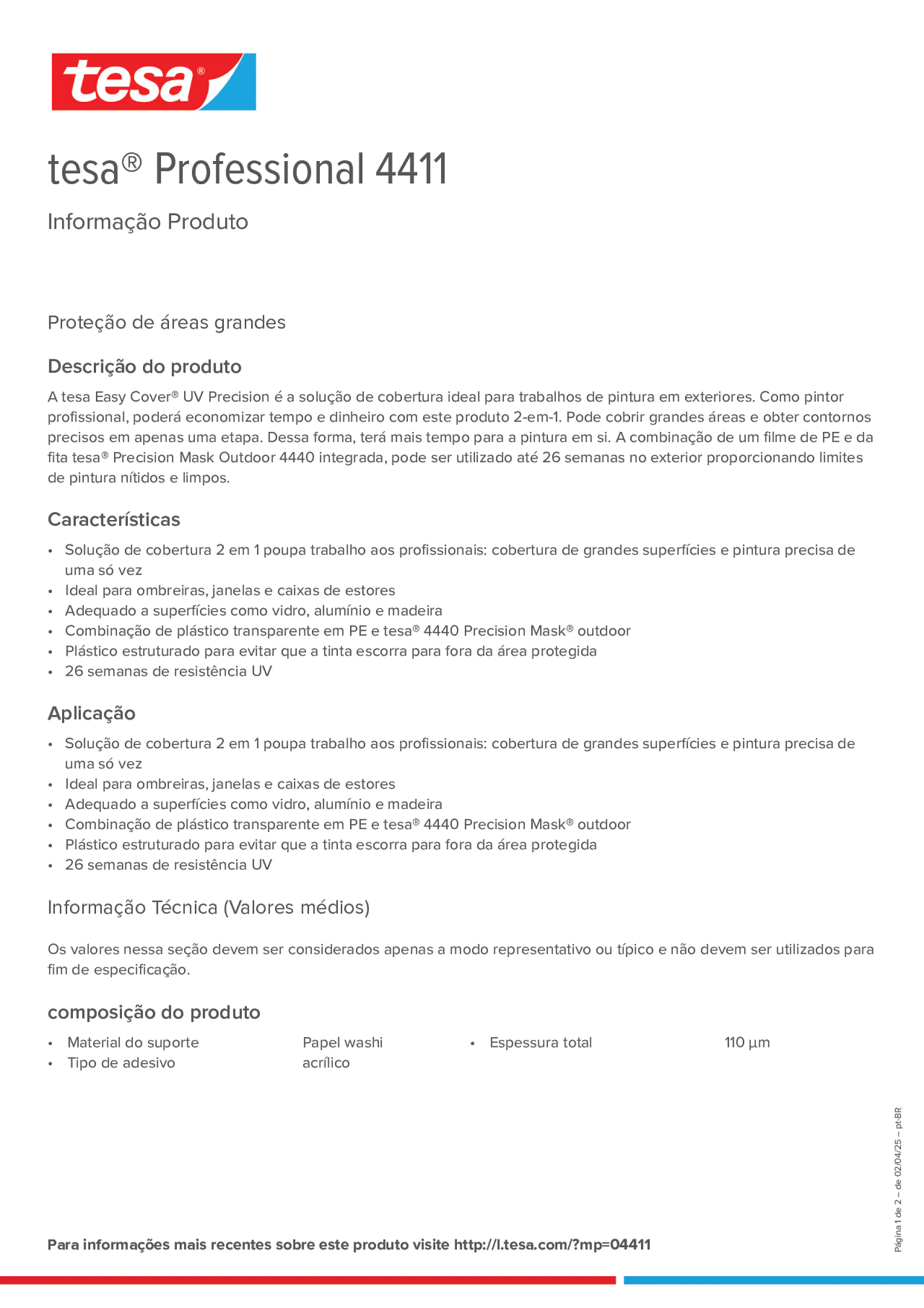 Product information_tesa® Professional 04411_pt-BR