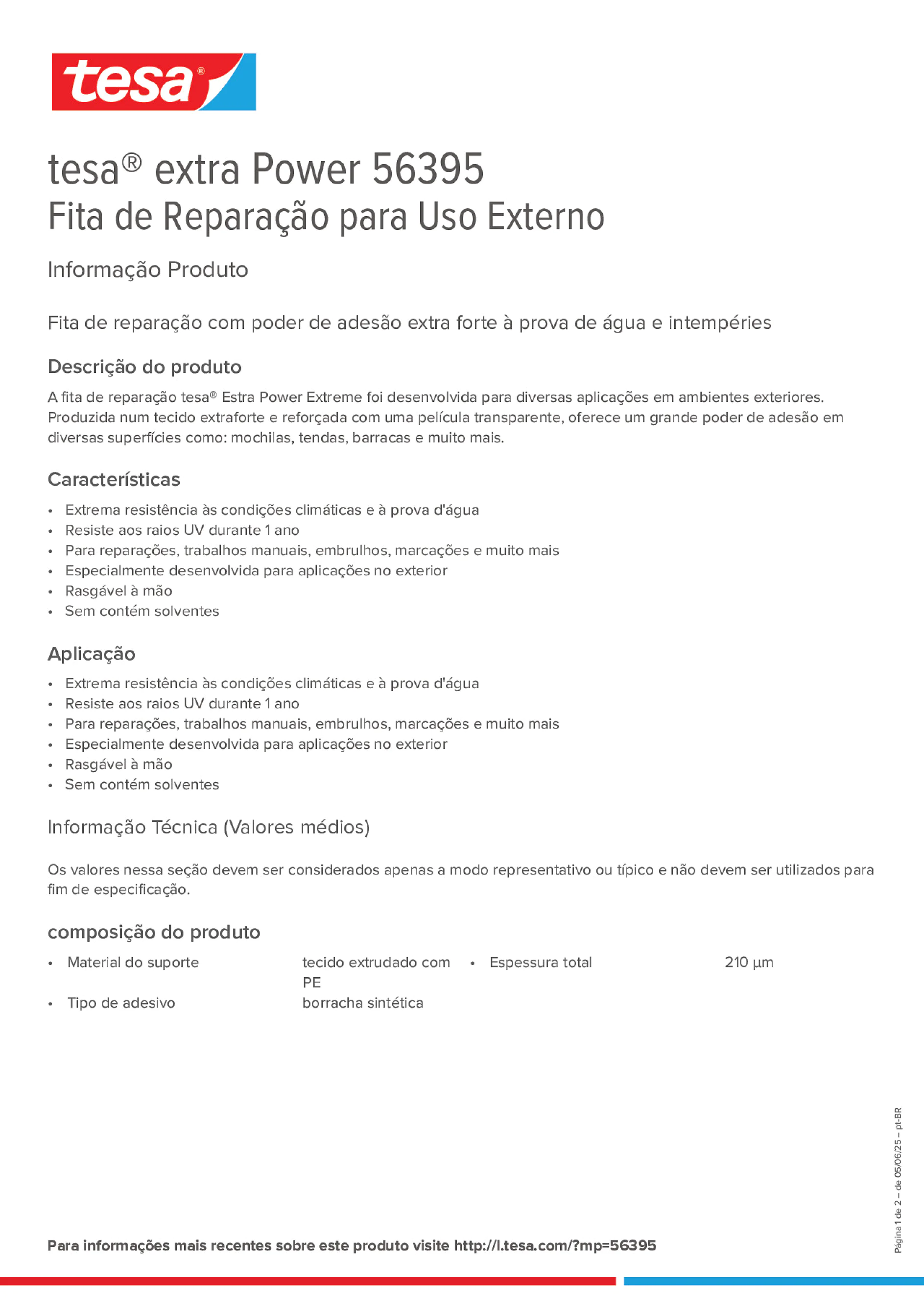 Product information_tesa® extra Power 56395_pt-BR