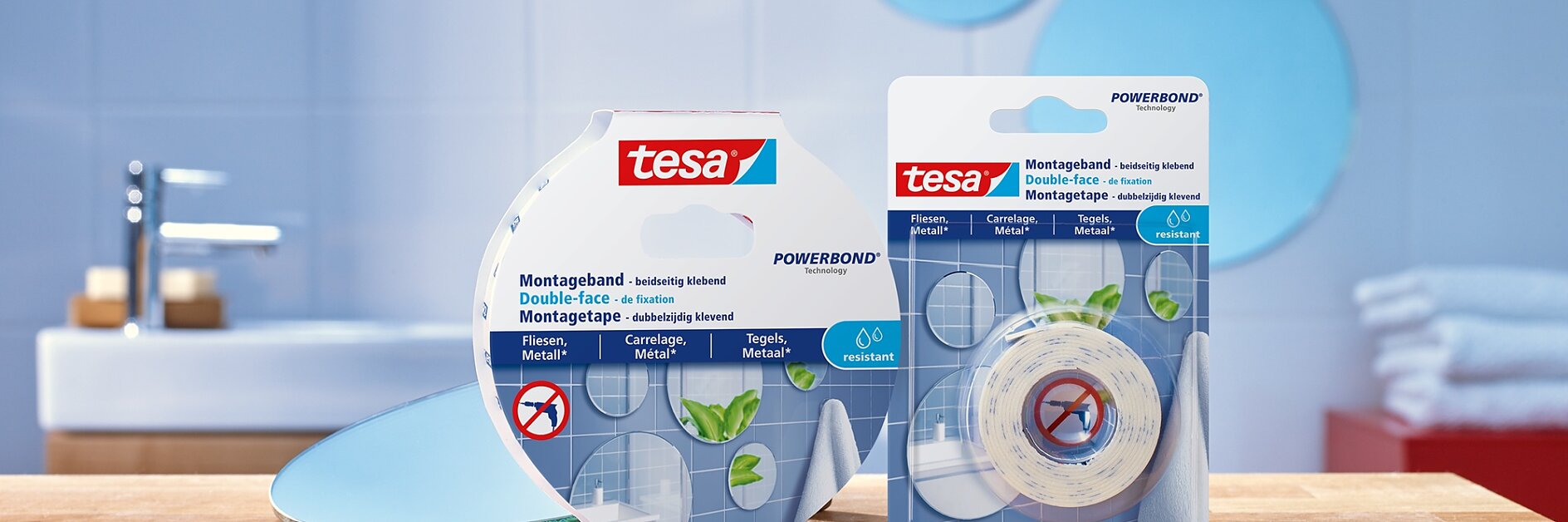 How to use tesa® Mounting Tape for Tiles & Metal.