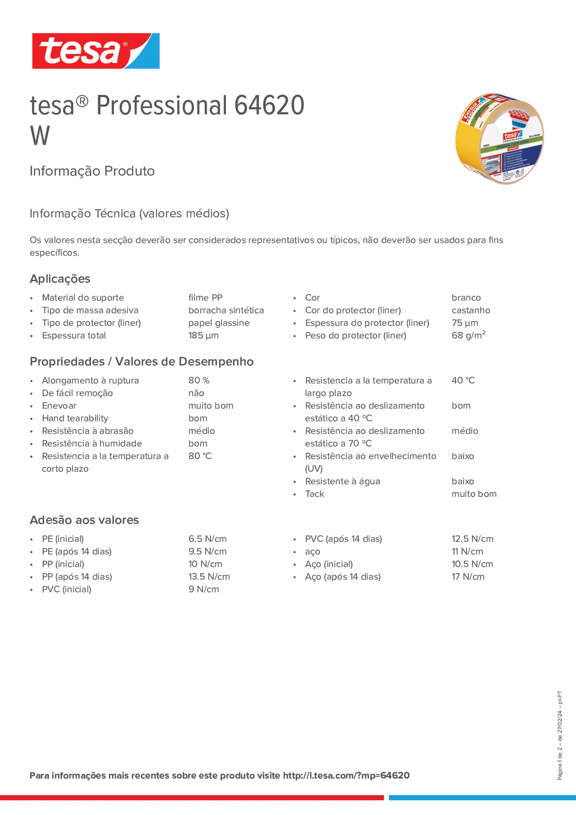 Product information_tesa® Professional 64620_pt-PT