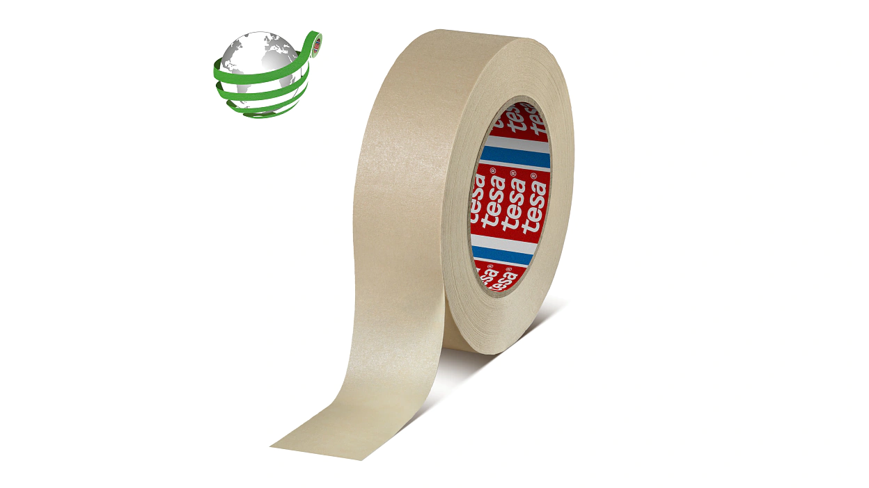tesa-4302-high-performance-paper-masking-tape-up-to-160-°C-chamois-043020000300-with-marker