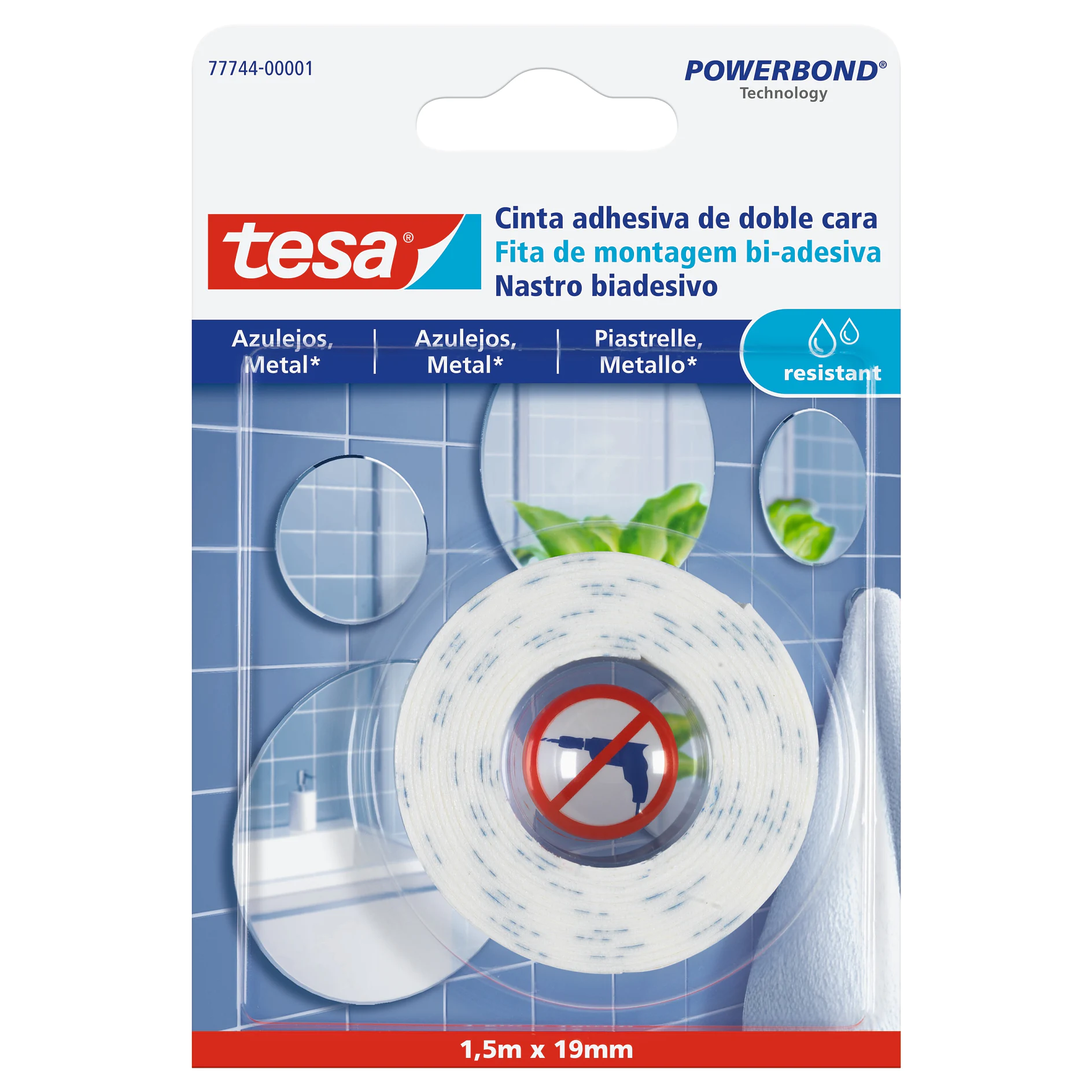 [en-en] tesa Smart Mounting System MOUNTING TAPE 1,5X19 WATERRESIS BLIST