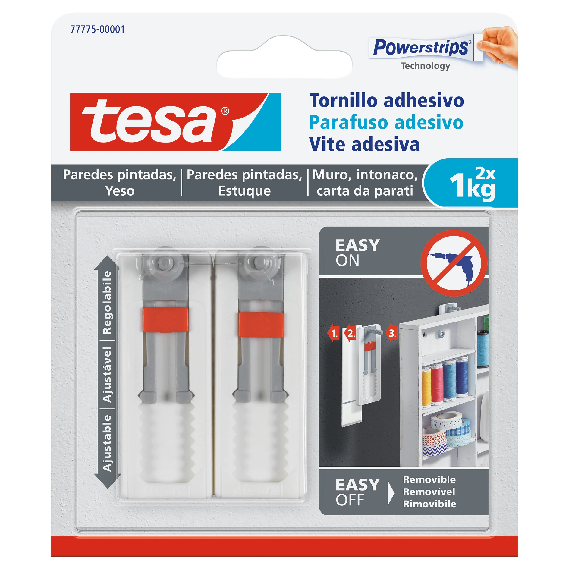 [en-en] tesa Smart Mounting System ADHESIVE SCREW ADJUST 1KG WALLPAPER B