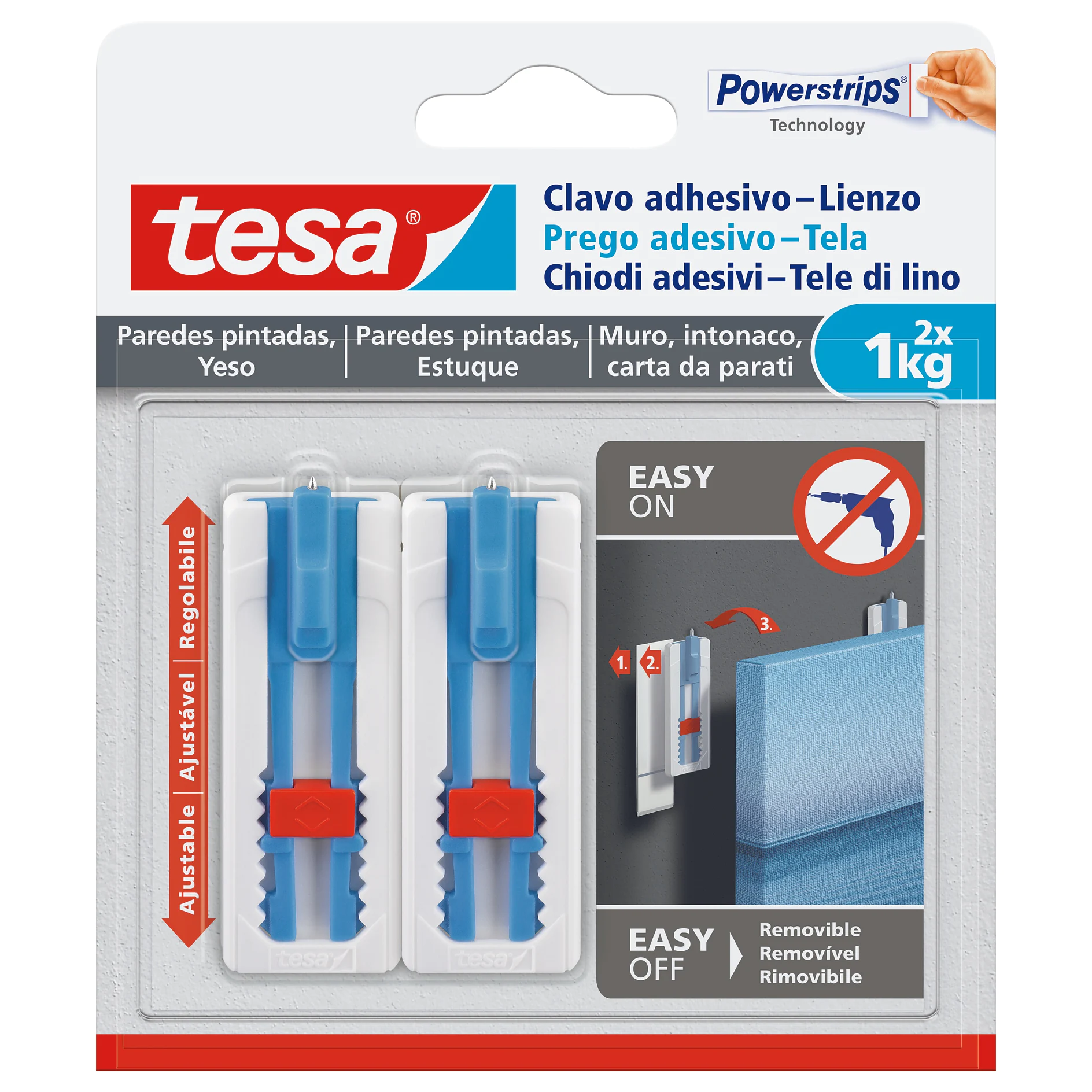 [en-en] tesa Smart Mounting System Adhesive Nail - Canvas 1kg Wallpaper