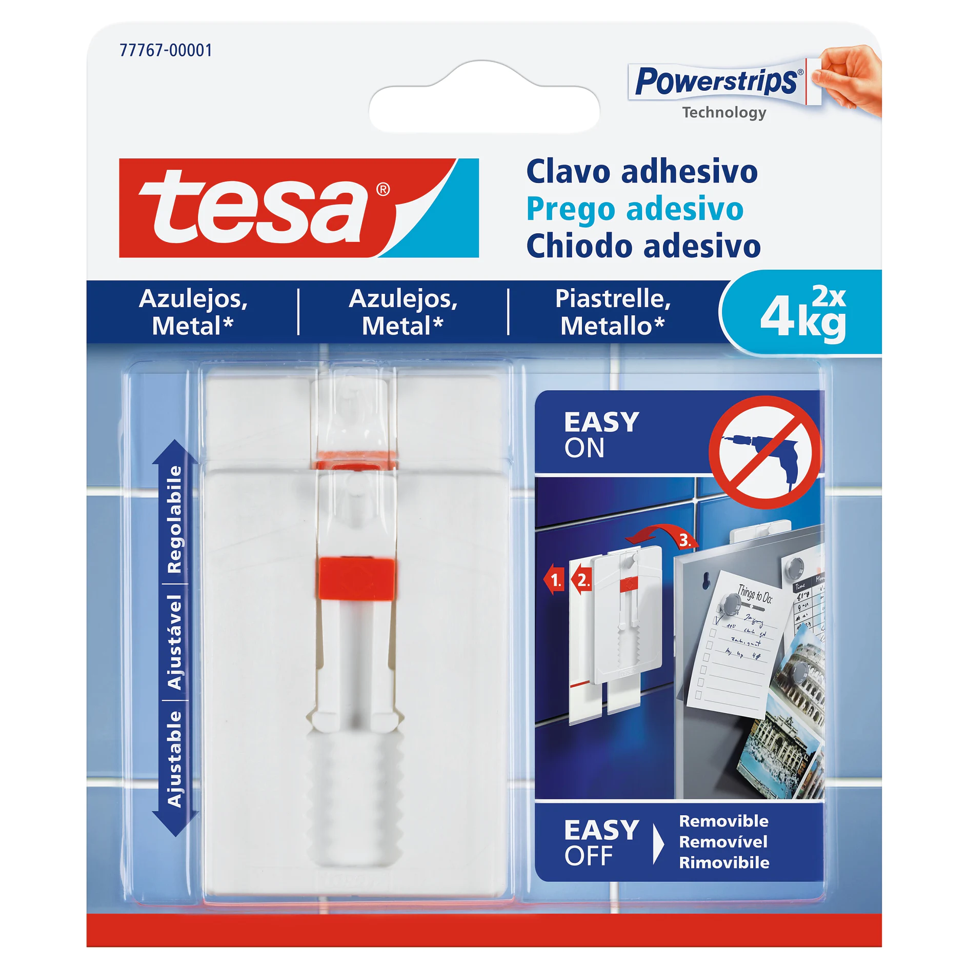 [en-en] tesa Smart Mounting System ADHESIVE NAIL ADJUST 4KG TILES BLIST