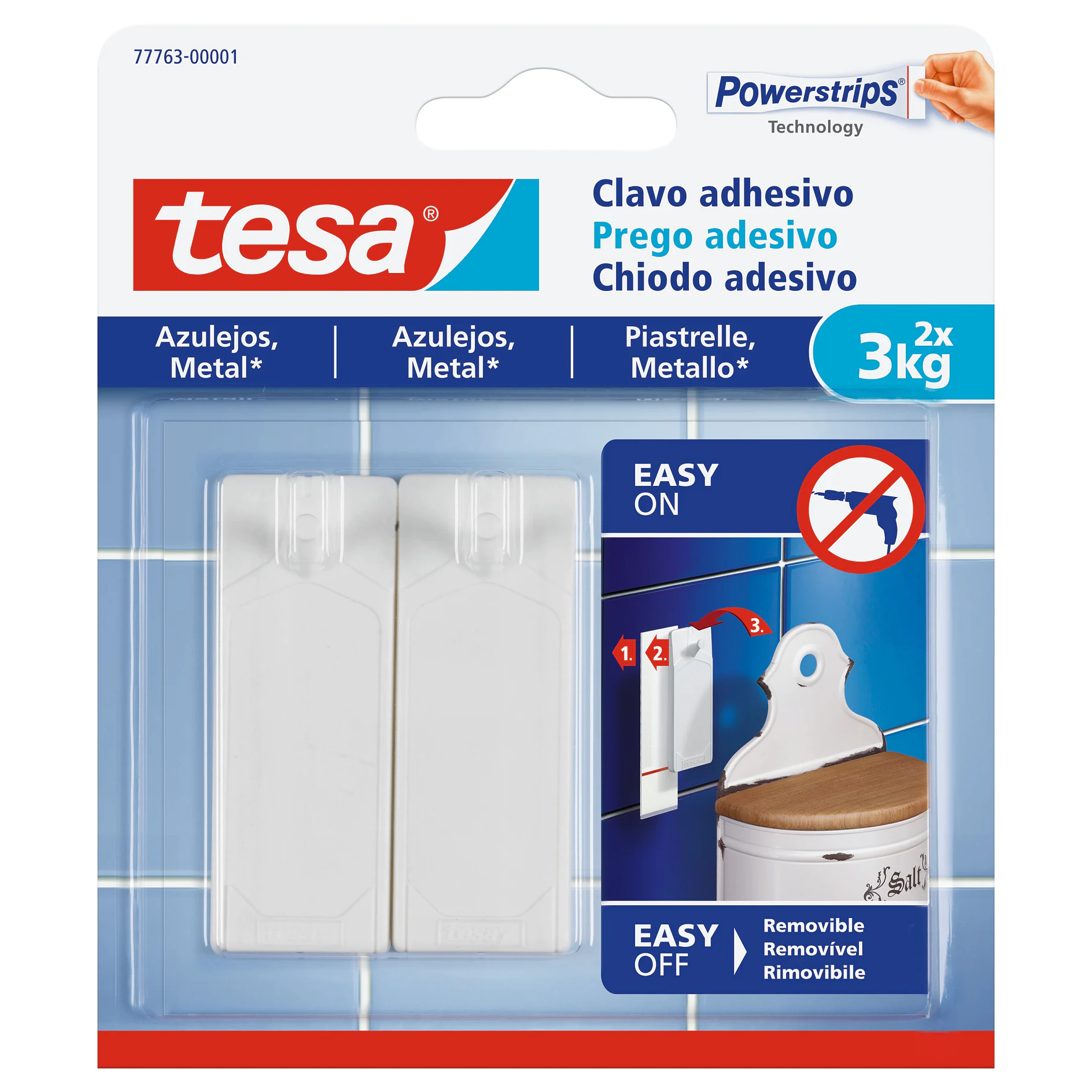 [en-en] tesa Smart Mounting System ADHESIVE NAIL 3KG TILES BLIST