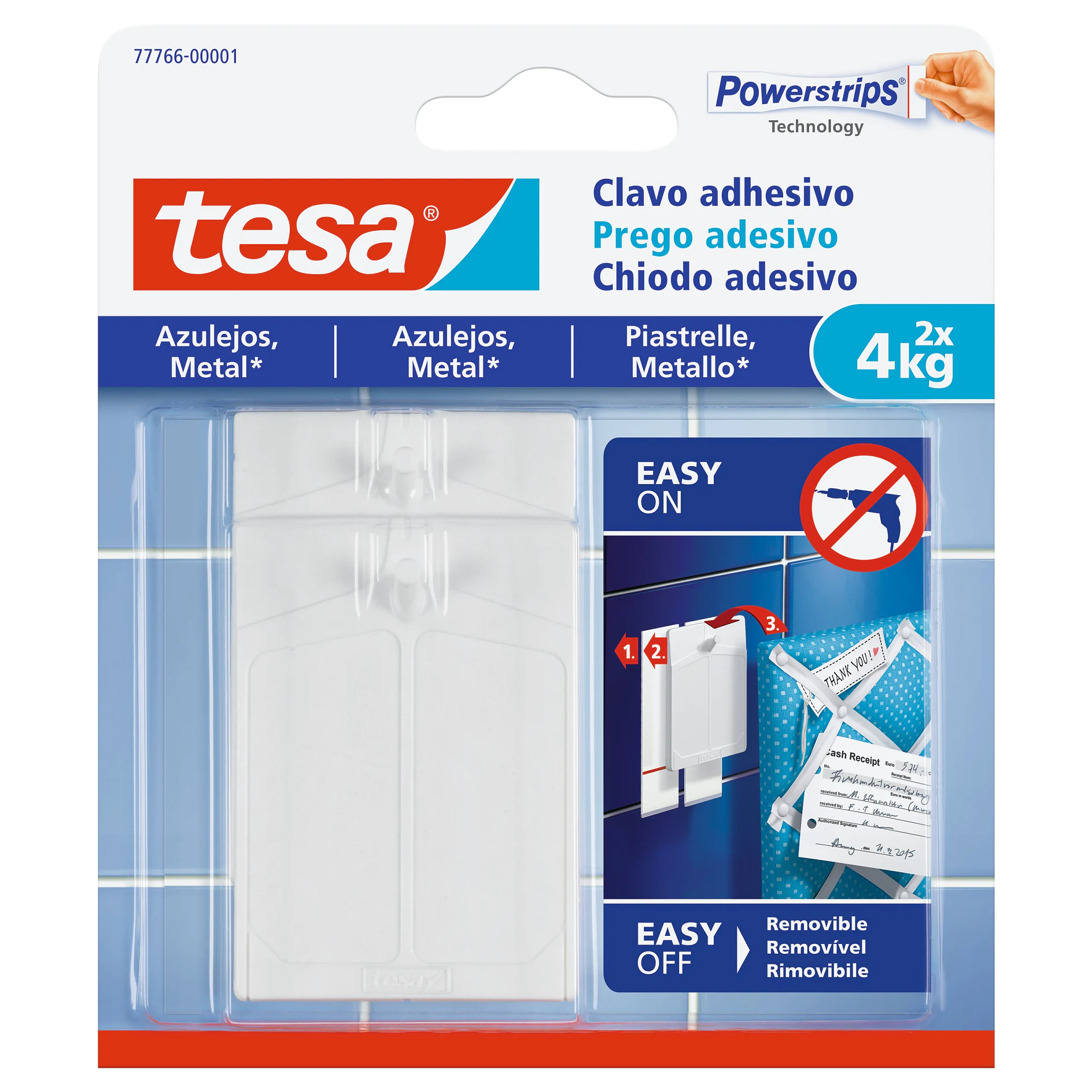 [en-en] tesa Smart Mounting System ADHESIVE NAIL 4KG TILES BLIST