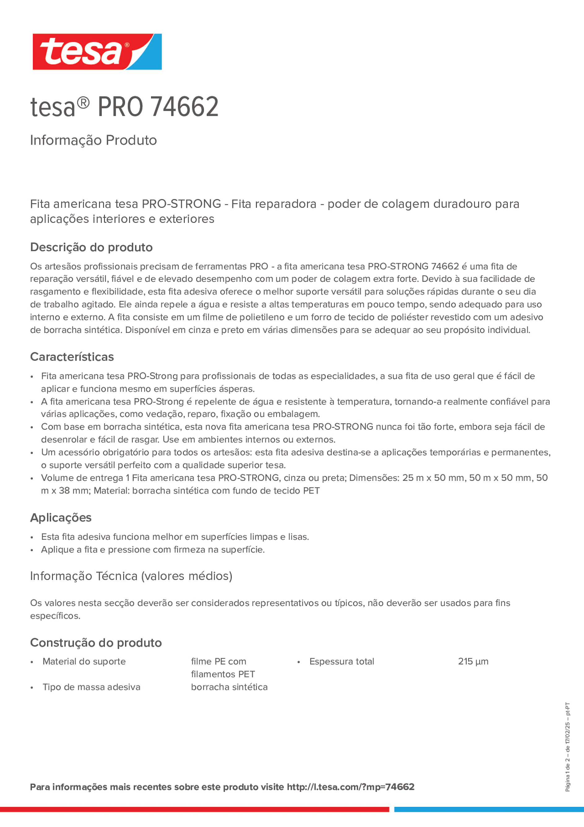 Product information_tesa® PRO 74662_pt-PT