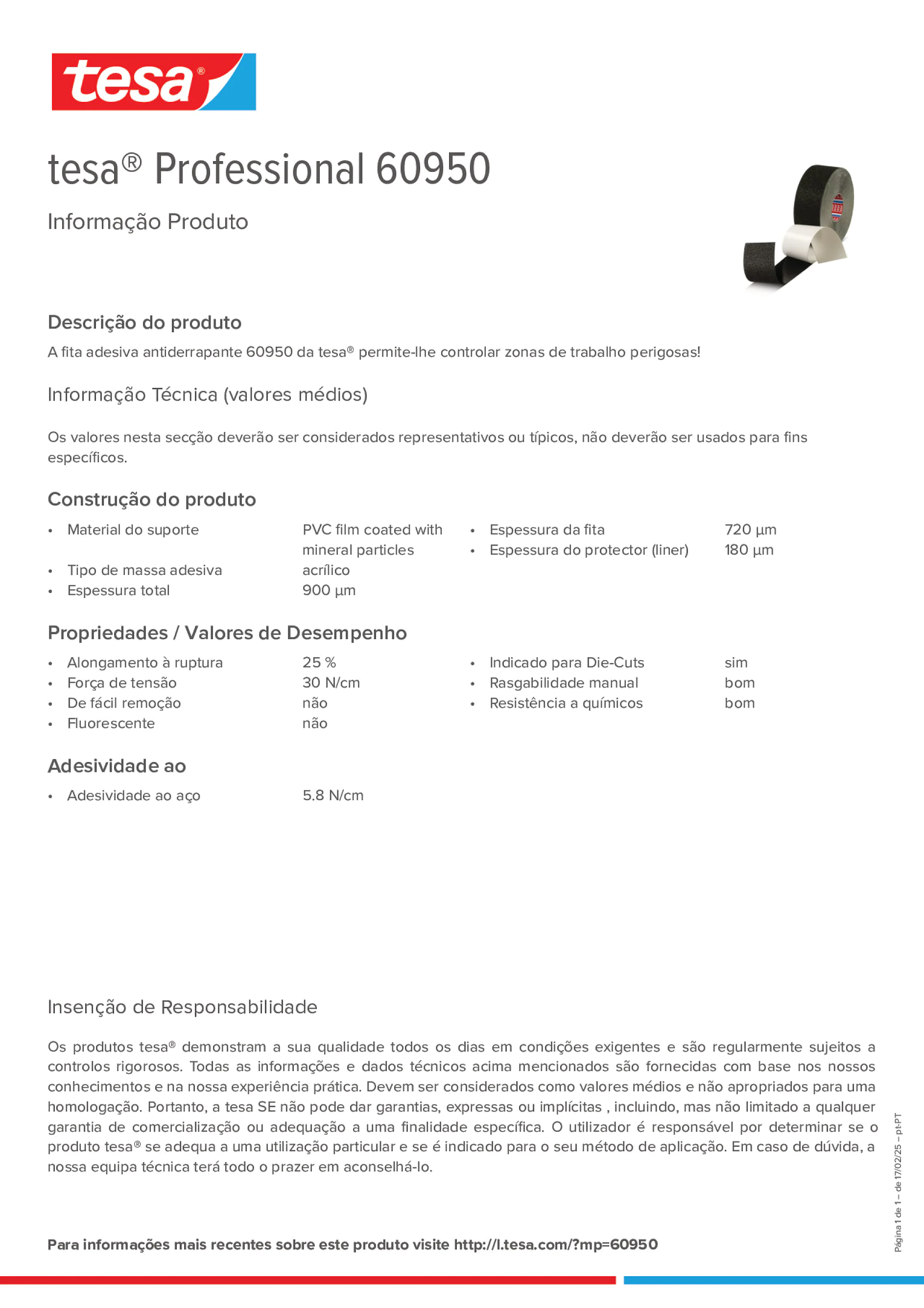 Product information_tesa® Professional 60950_pt-PT
