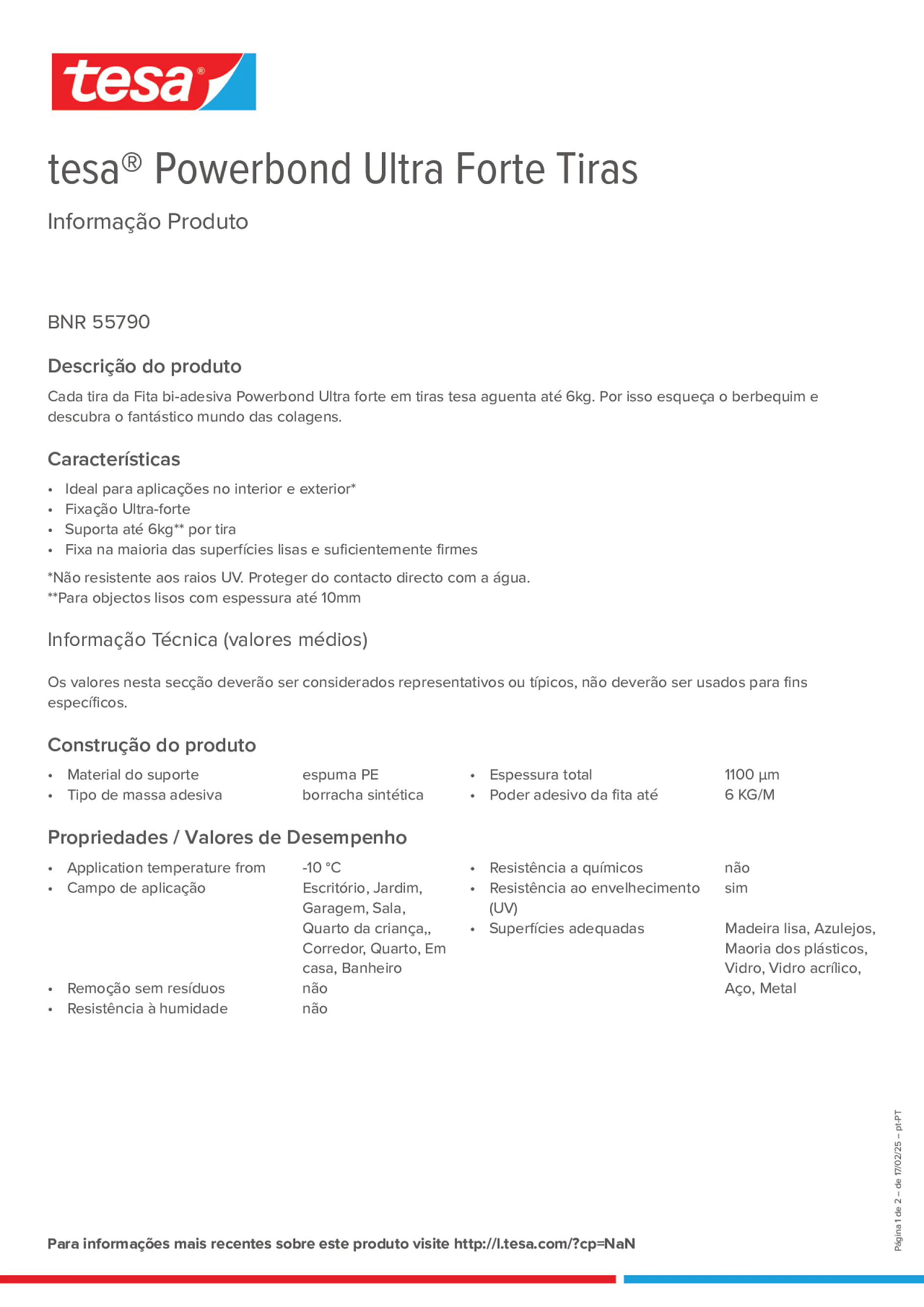 Product information_tesa® Powerbond 55790_pt-PT