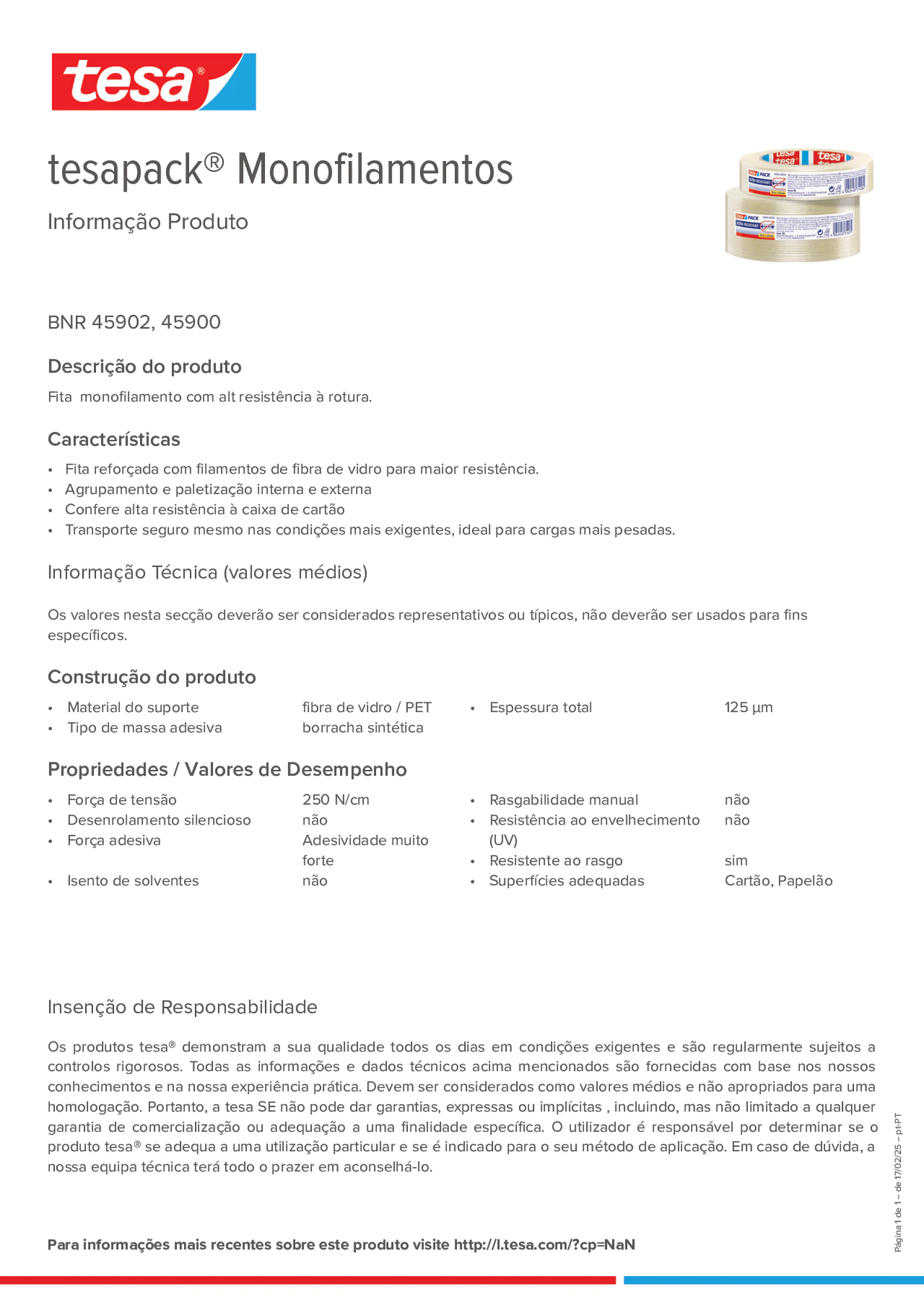Product information_tesapack® 45900_pt-PT
