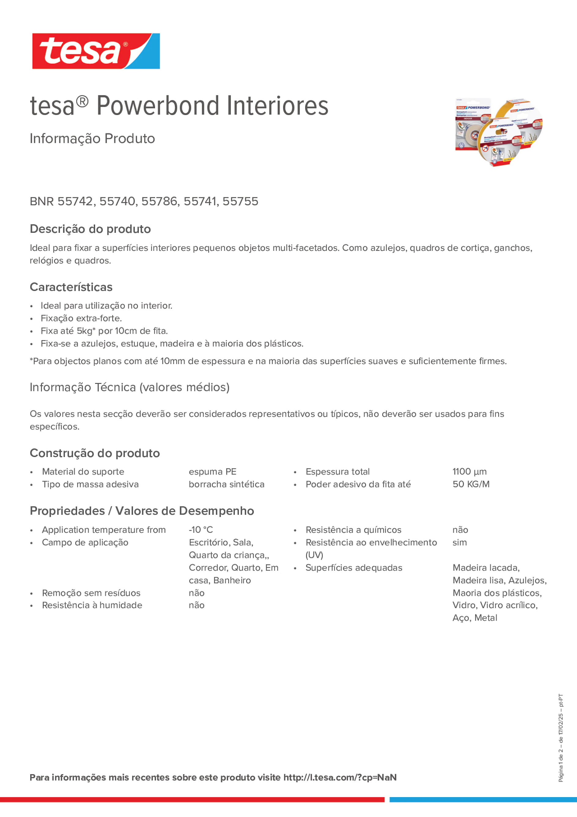 Product information_tesa® Powerbond 55740_pt-PT