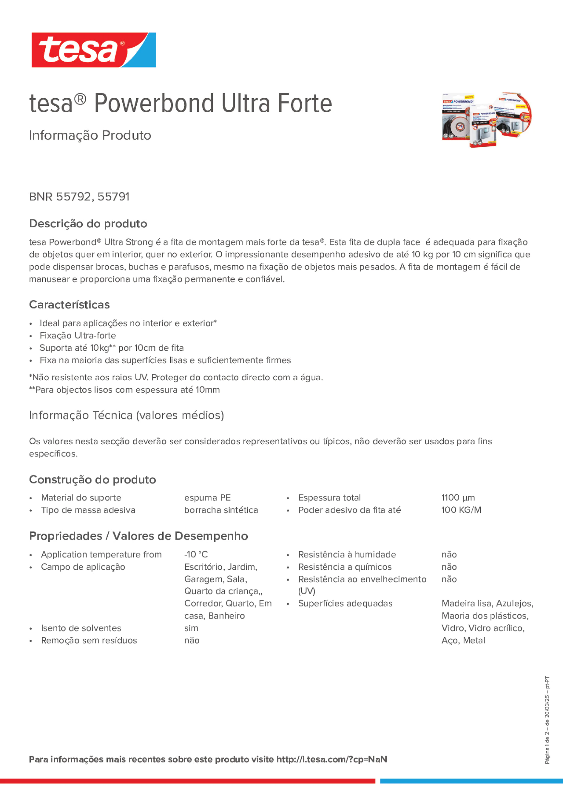 Product information_tesa® Powerbond 55791_pt-PT