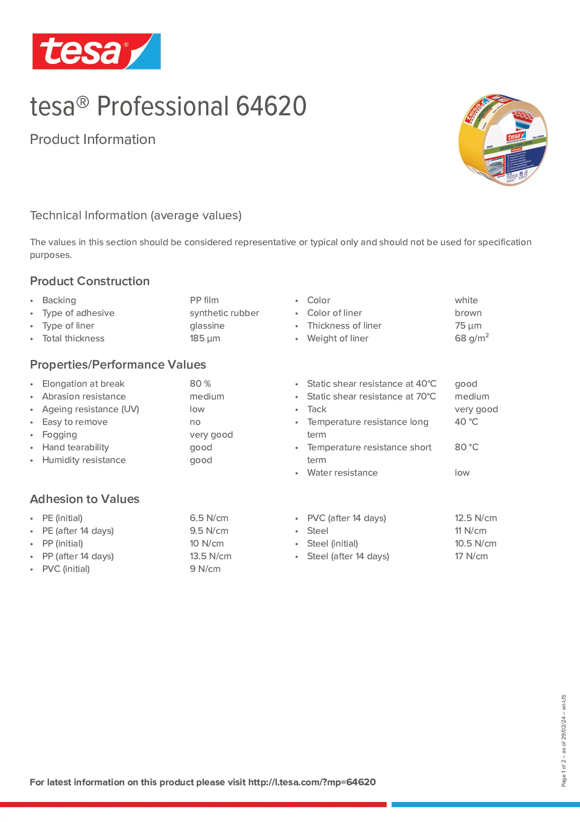Product information_tesa® Professional 64620_en