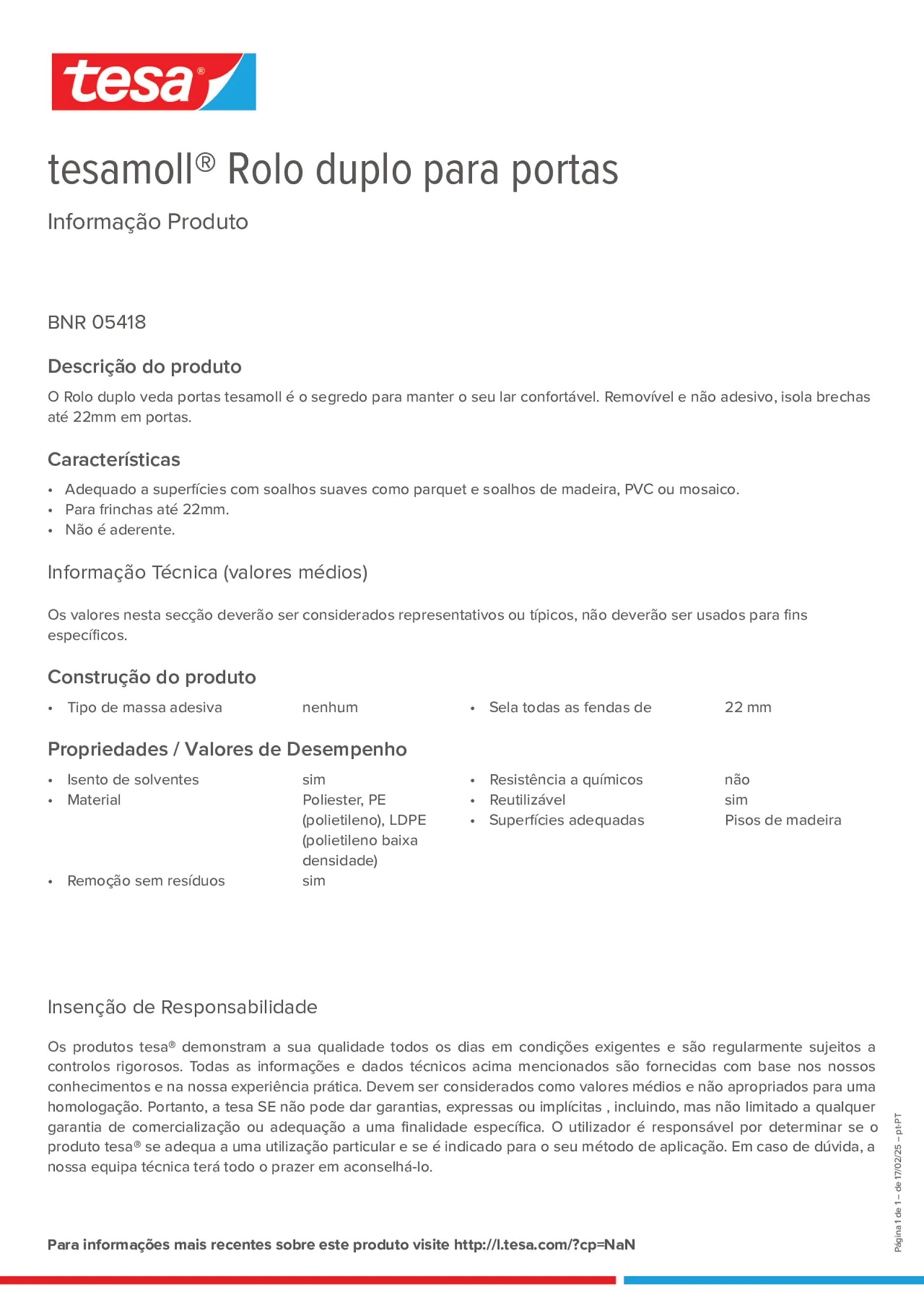 Product information_tesamoll® 05418_pt-PT
