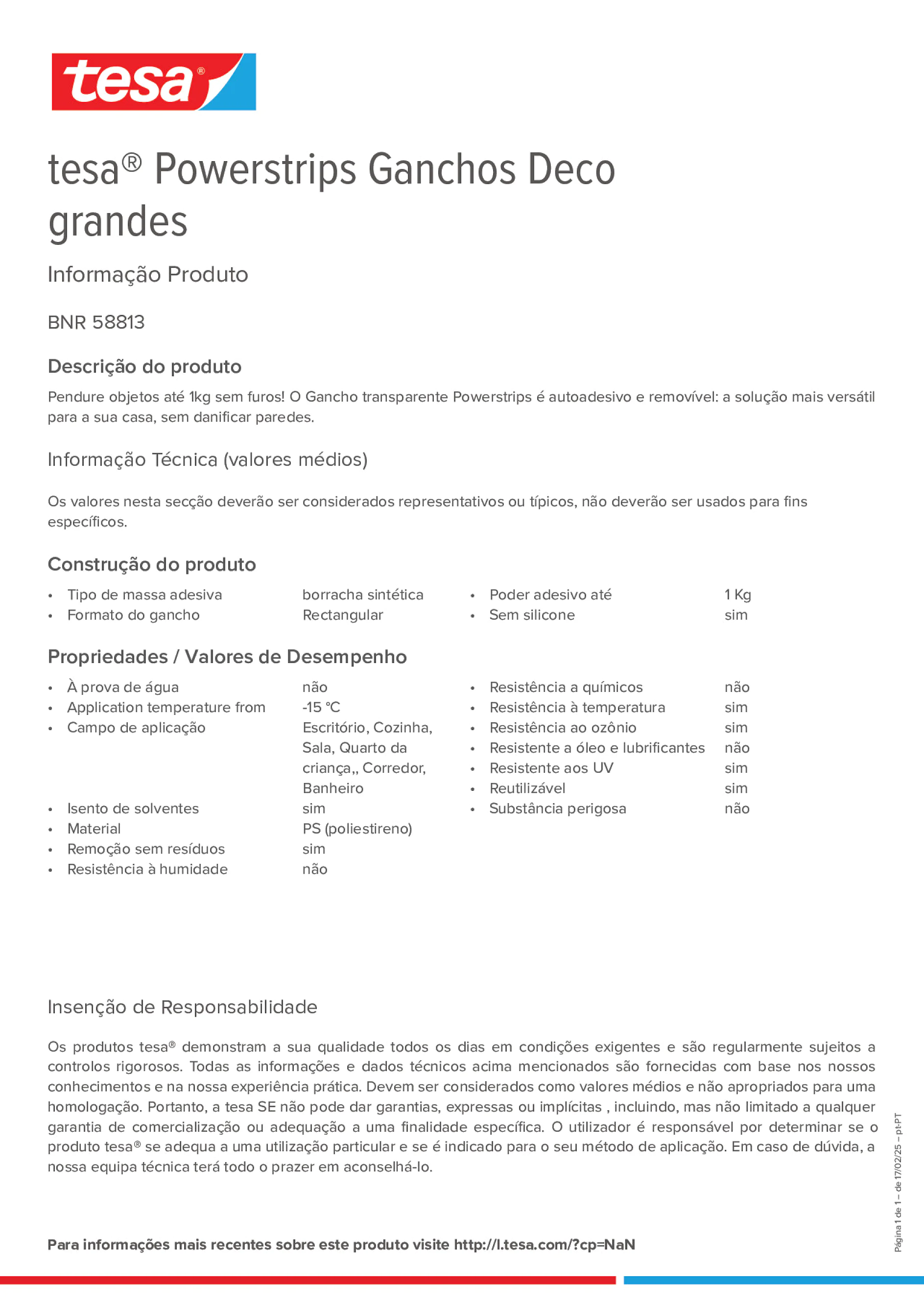 Product information_tesa® Powerstrips 58813_pt-PT