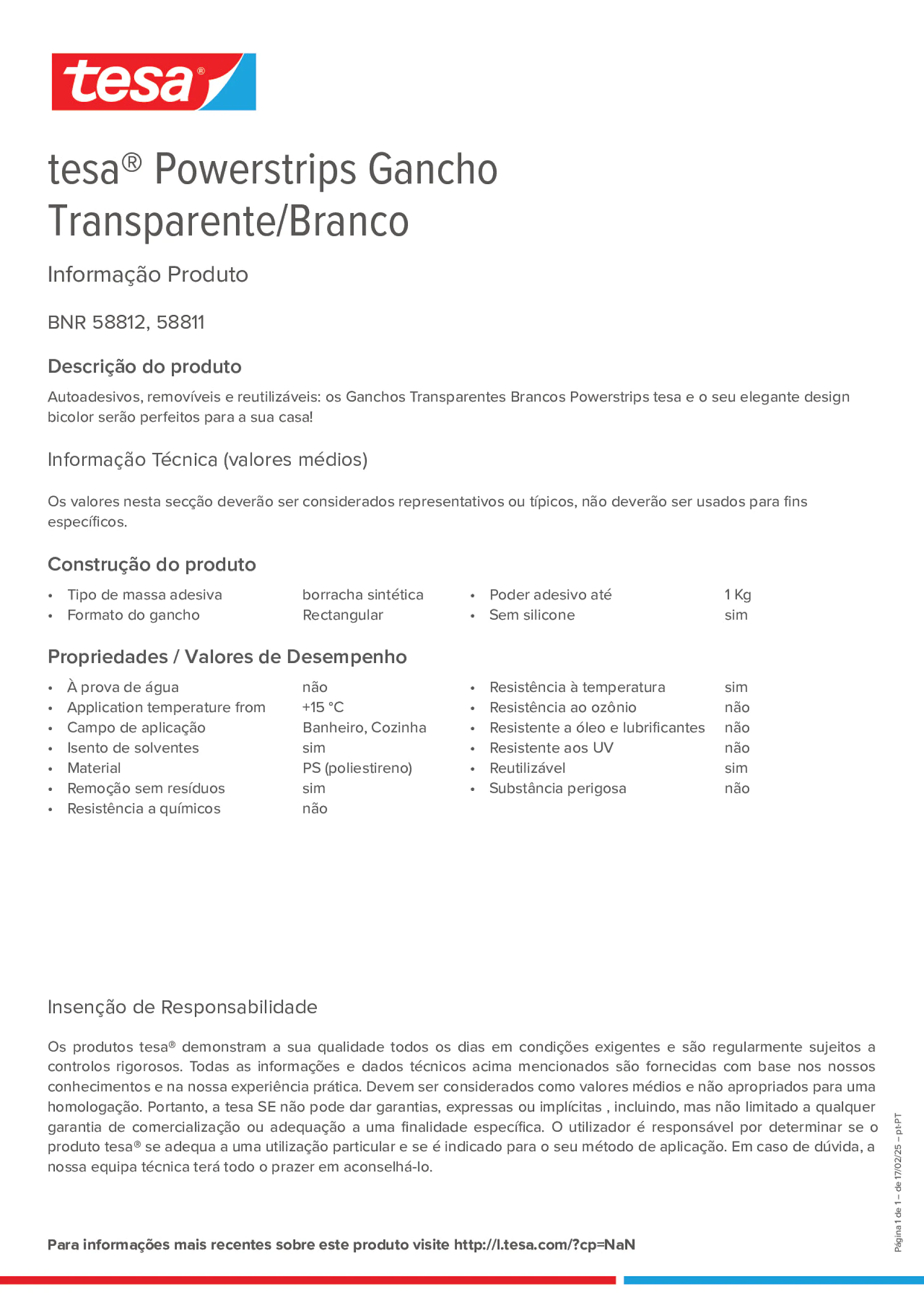 Product information_tesa® Powerstrips 58811_pt-PT