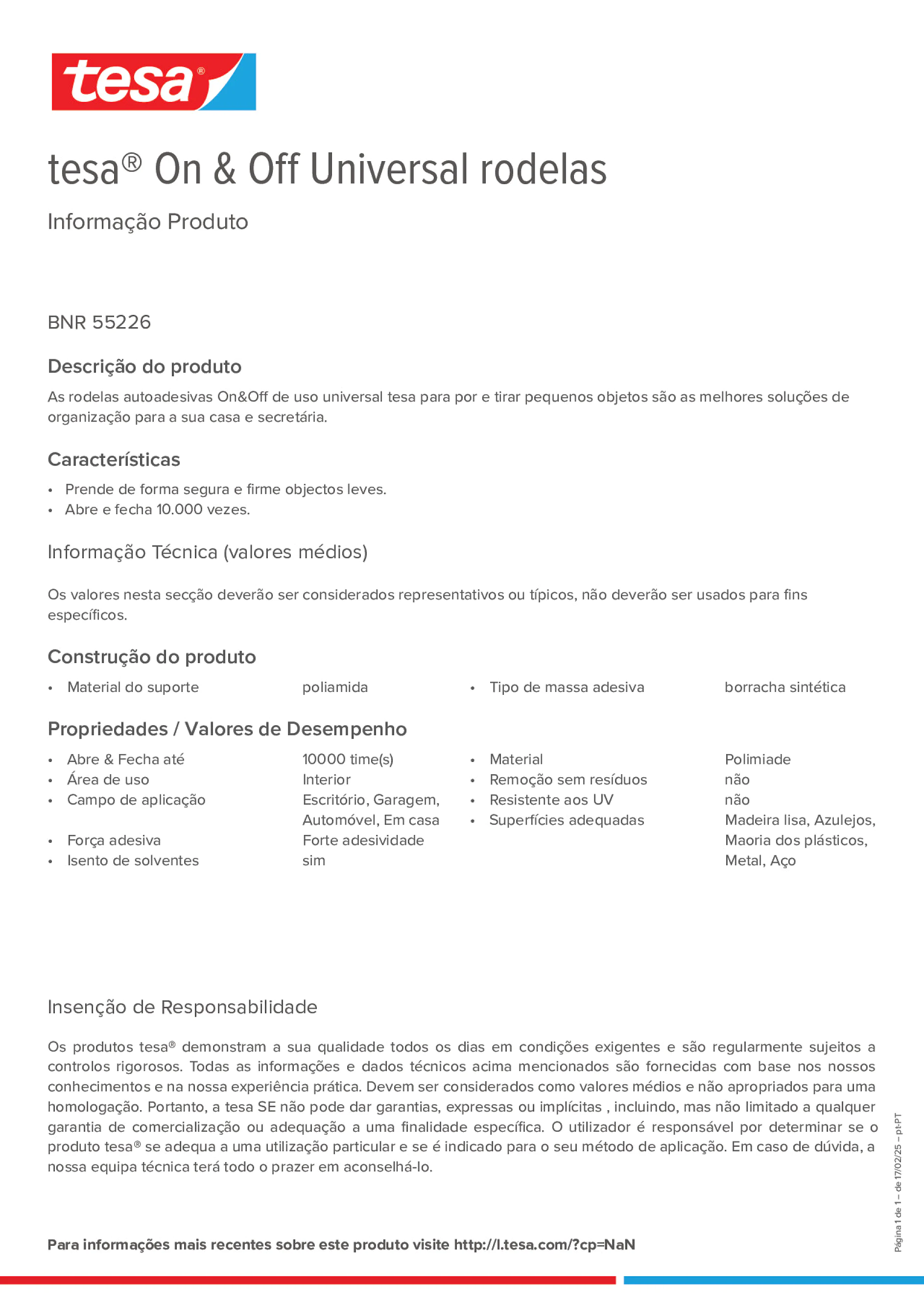 Product information_tesa® On & Off 55226_pt-PT