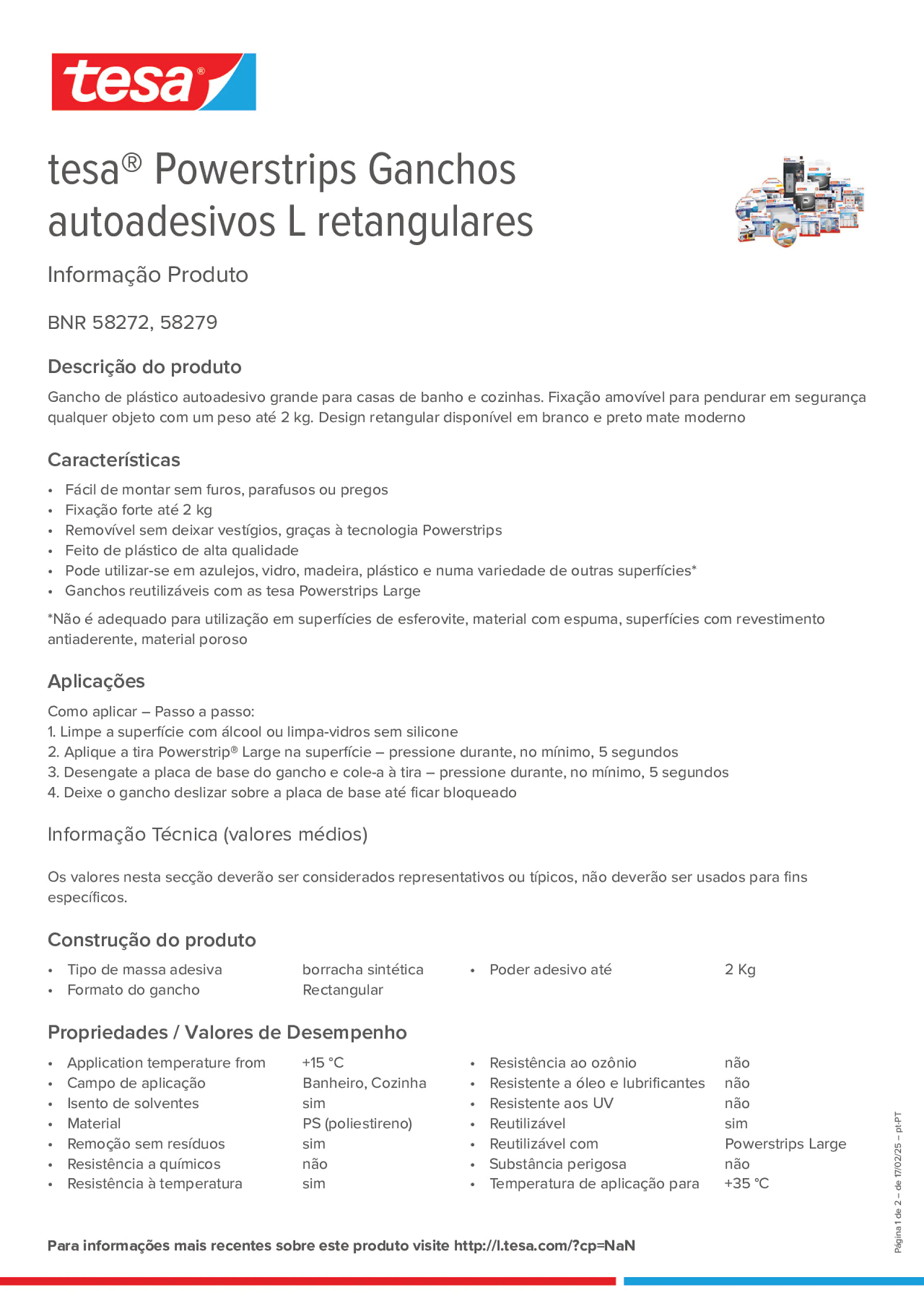 Product information_tesa® Powerstrips 58272_pt-PT