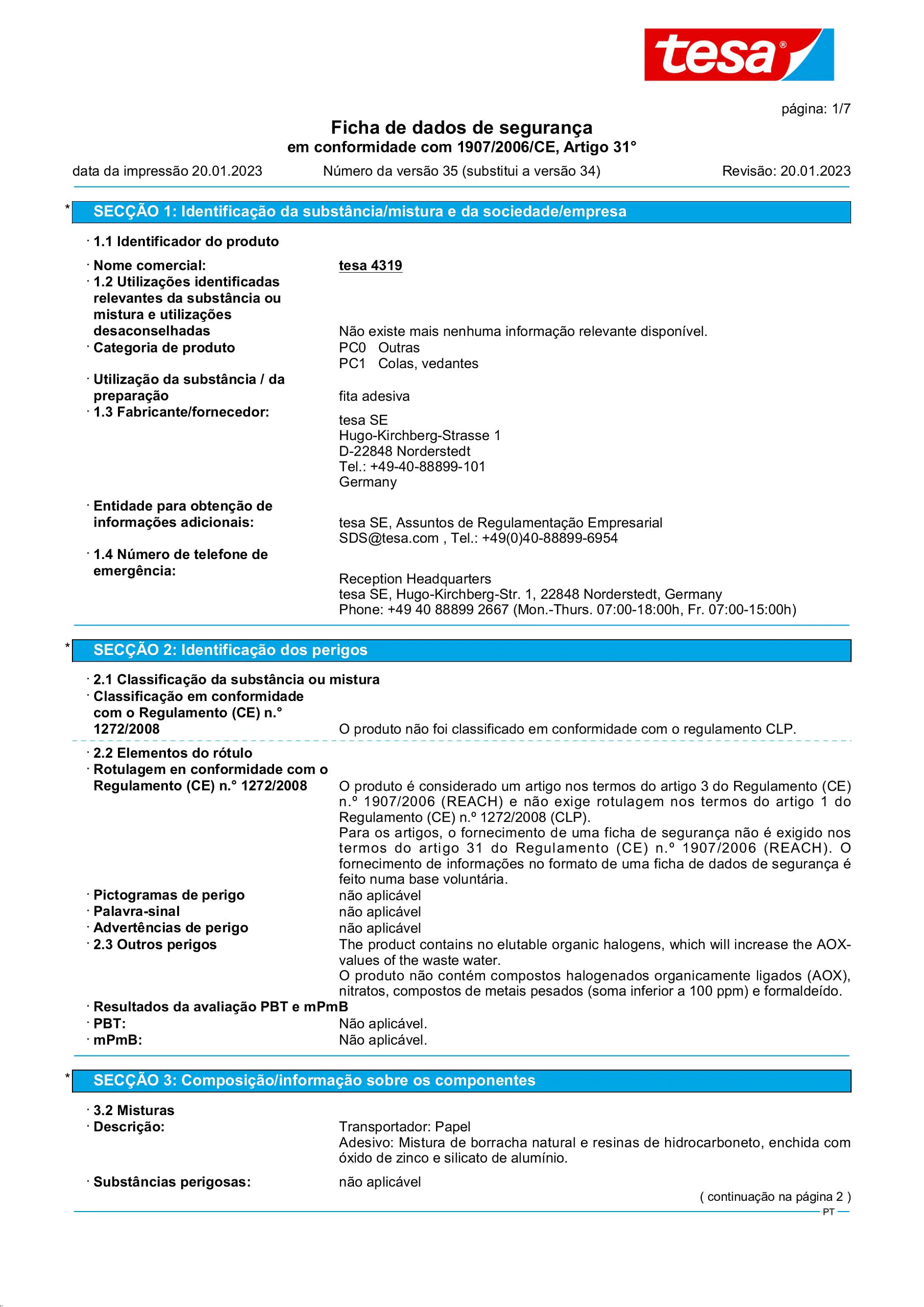 Safety data sheet_tesa® Professional 04319_pt-PT_v35