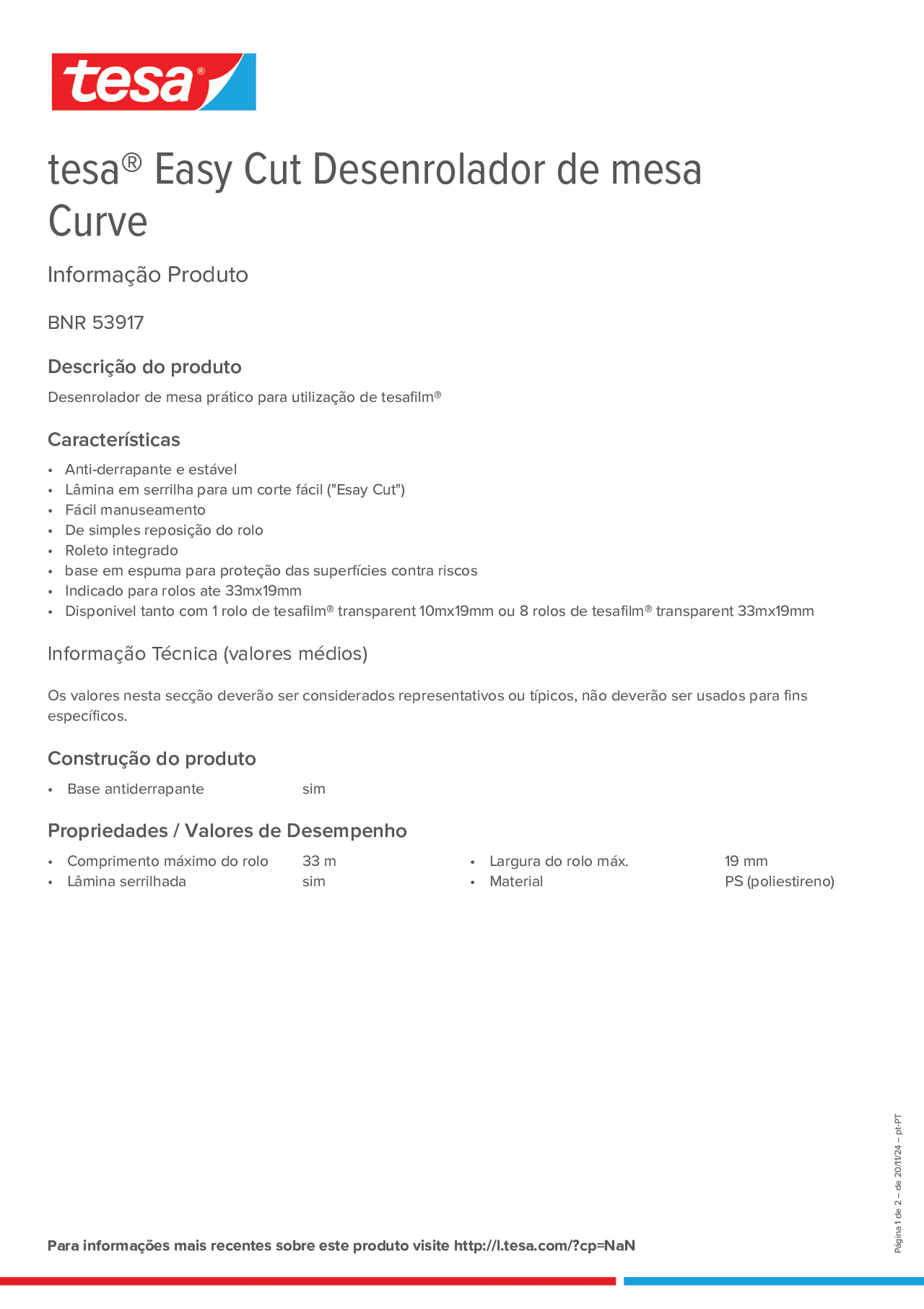 Product information_tesa® Easy Cut 53918_pt-PT