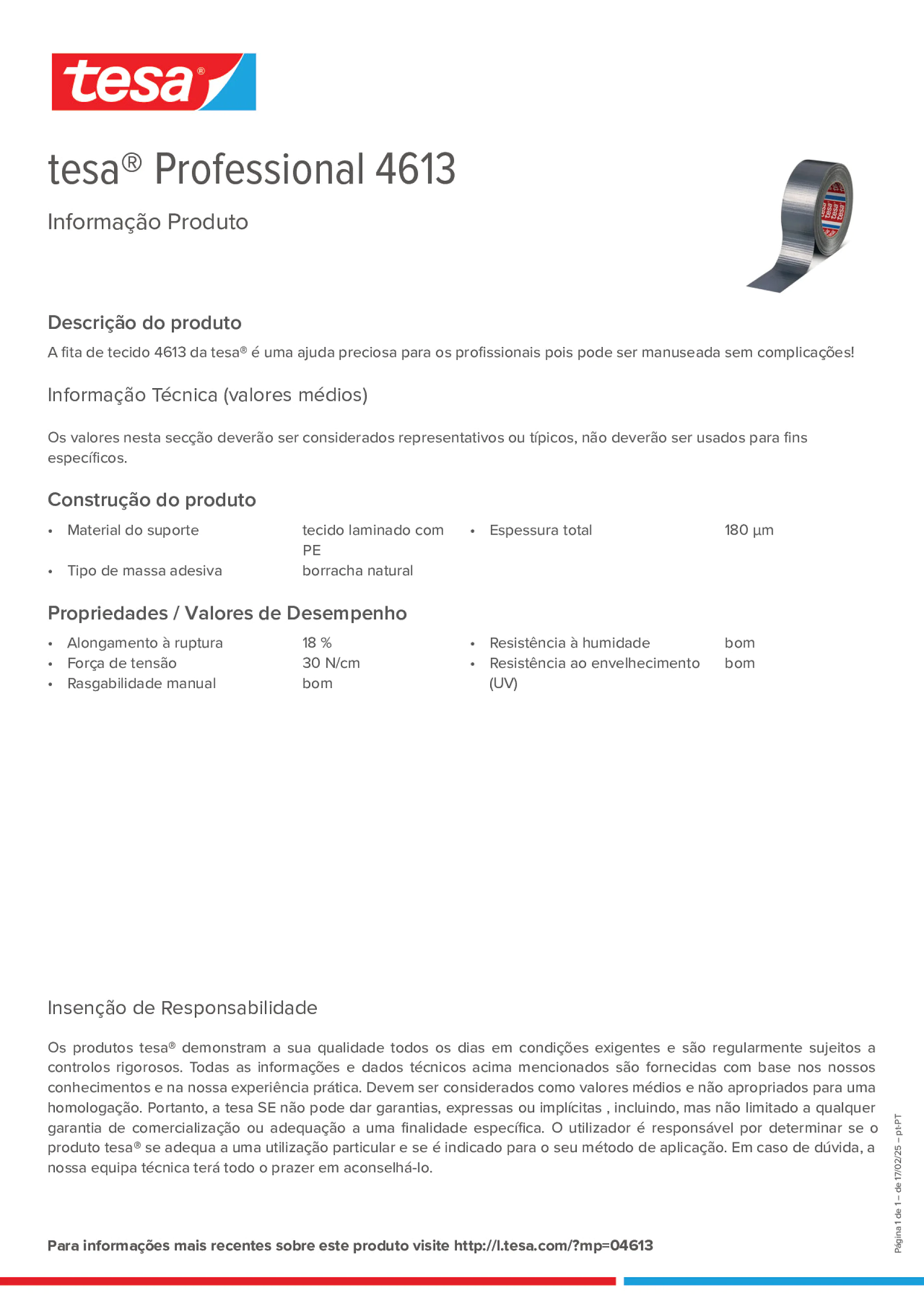 Product information_tesa® Professional 04613_pt-PT