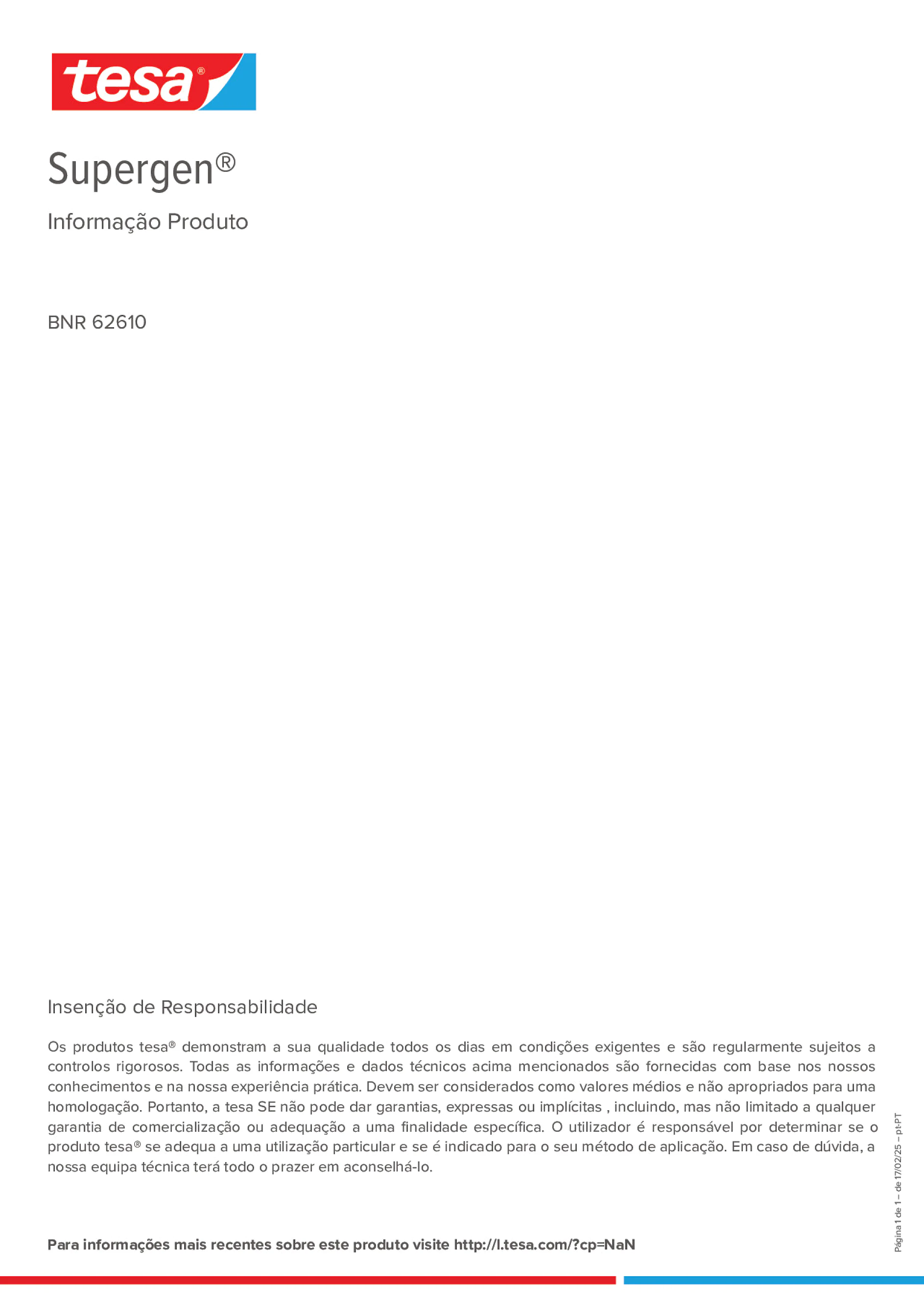 Product information_Supergen® 62610_pt-PT