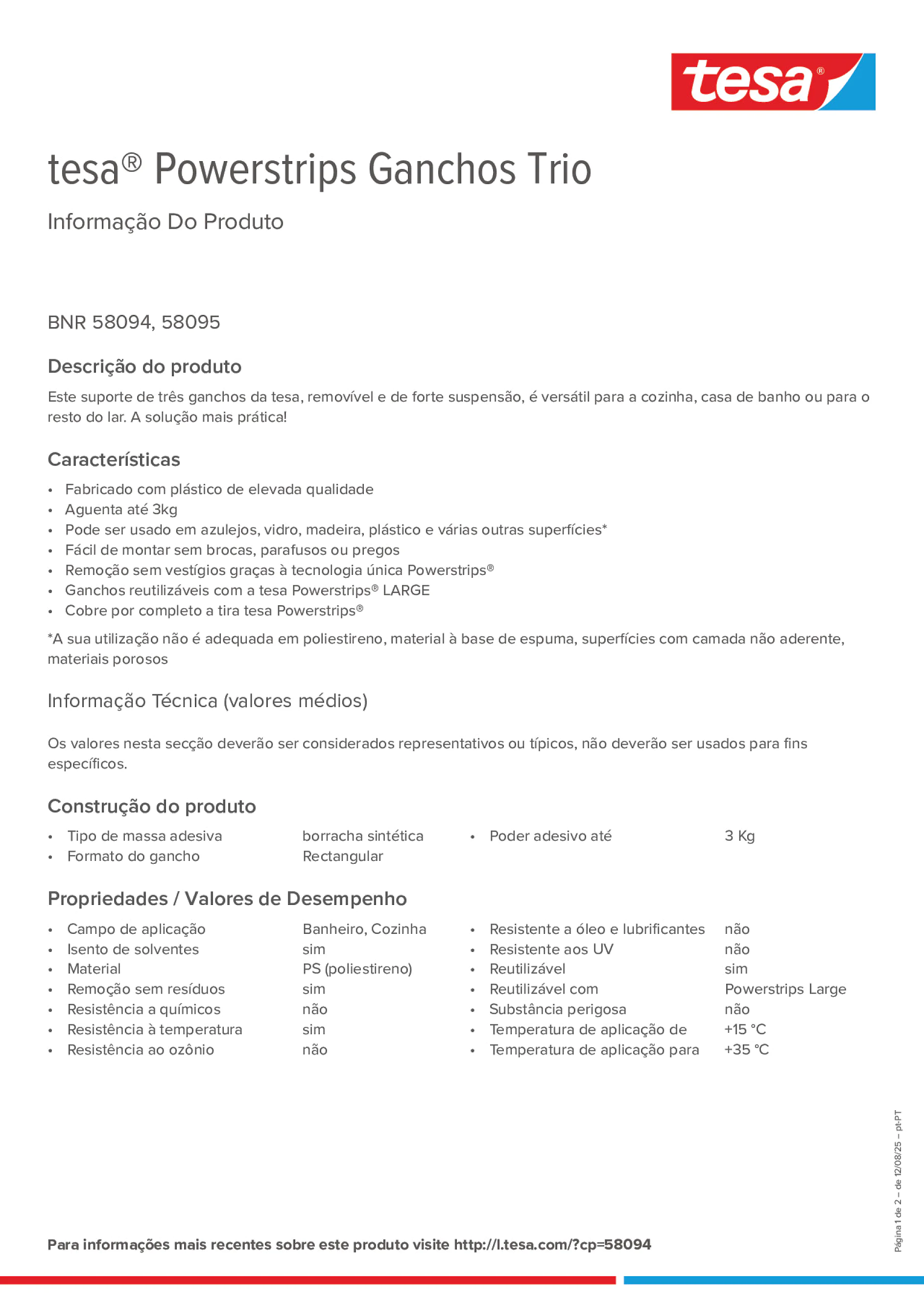 Product information_tesa® Powerstrips 58095_pt-PT